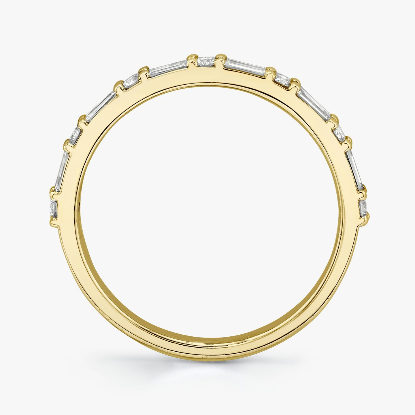 Alternating Shapes Ring | Rund | 18k | 18k Gelbgold | Ringstil: Halb besetzt