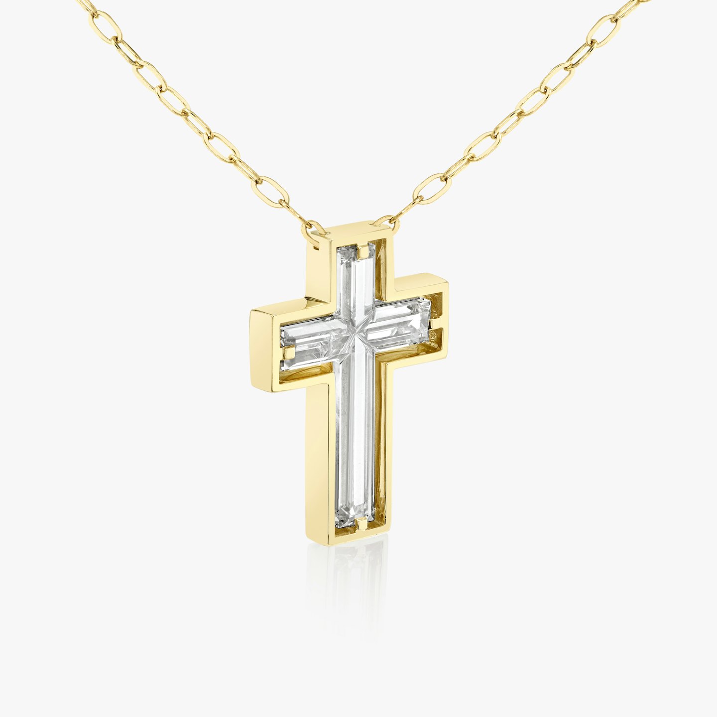 Closeup image of Suspended Cross Necklace