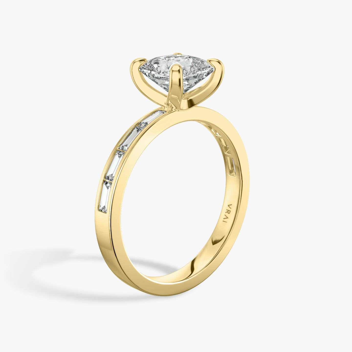 The Devotion | Asscher | 18k | 18k Yellow Gold | Band stone shape: Baguette | Band: Original | Diamond orientation: vertical | Carat weight: See full inventory
