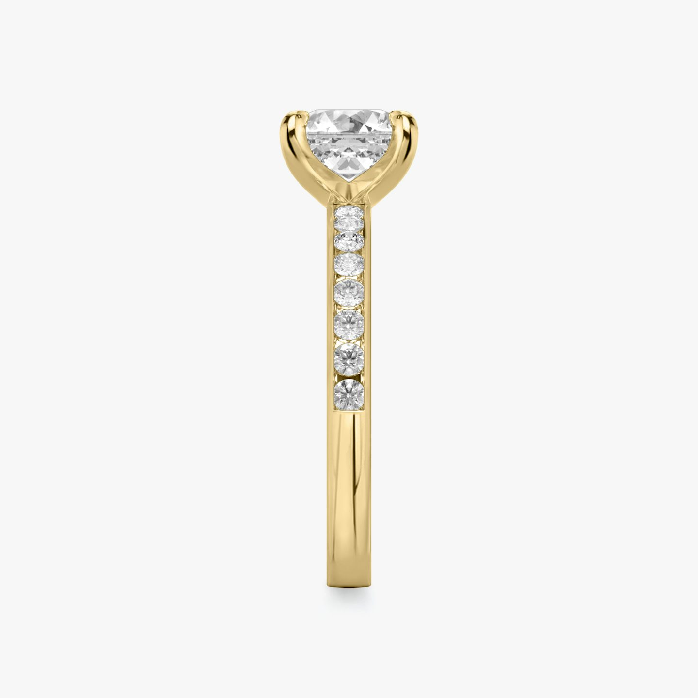 The Devotion | Asscher | 18k | 18k Yellow Gold | Band: Pavé | Band stone shape: Round Brilliant | Band: Large | Diamond orientation: vertical | Carat weight: See full inventory