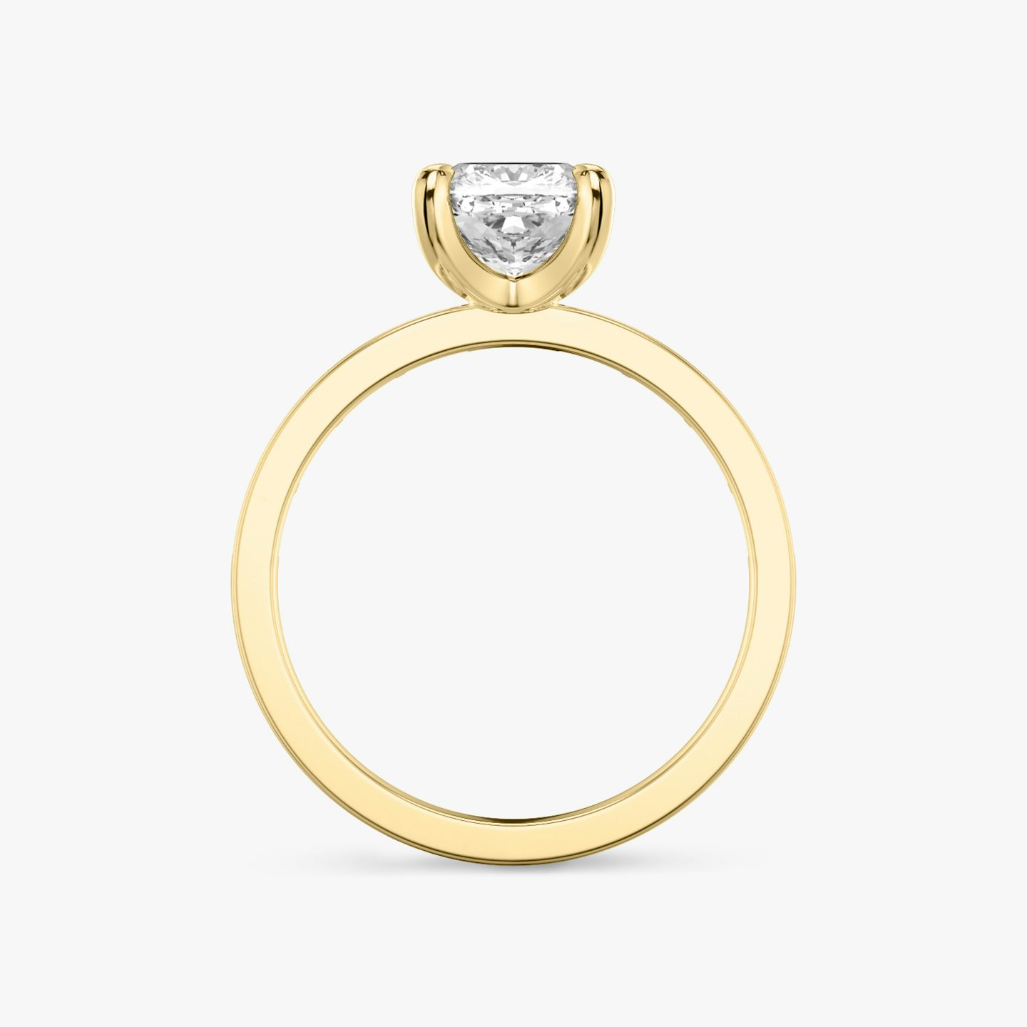 The Devotion | Pavé Cushion | 18k | 18k Yellow Gold | Band: Pavé | Band stone shape: Baguette | Band: Original | Diamond orientation: vertical | Carat weight: See full inventory