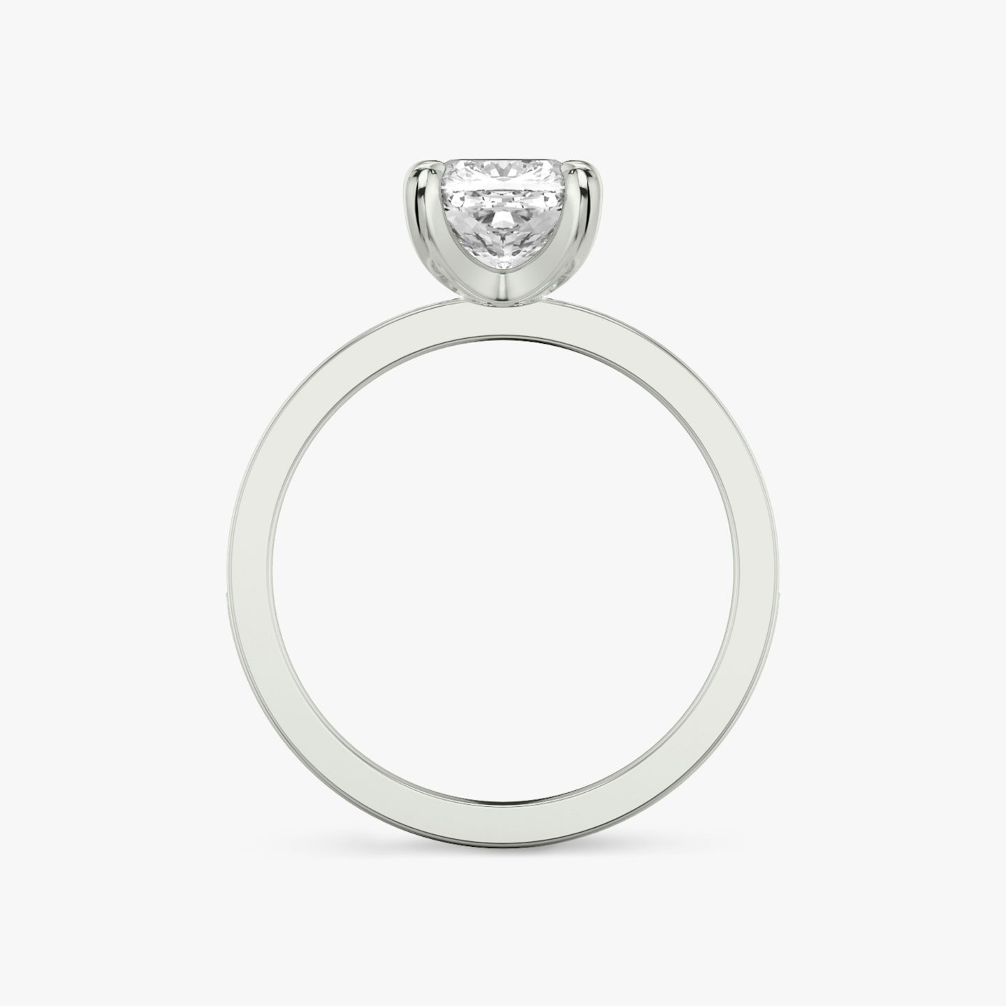 The Devotion | Pavé Cushion | Platinum | Band stone shape: Round Brilliant | Band: Large | Diamond orientation: vertical | Carat weight: See full inventory