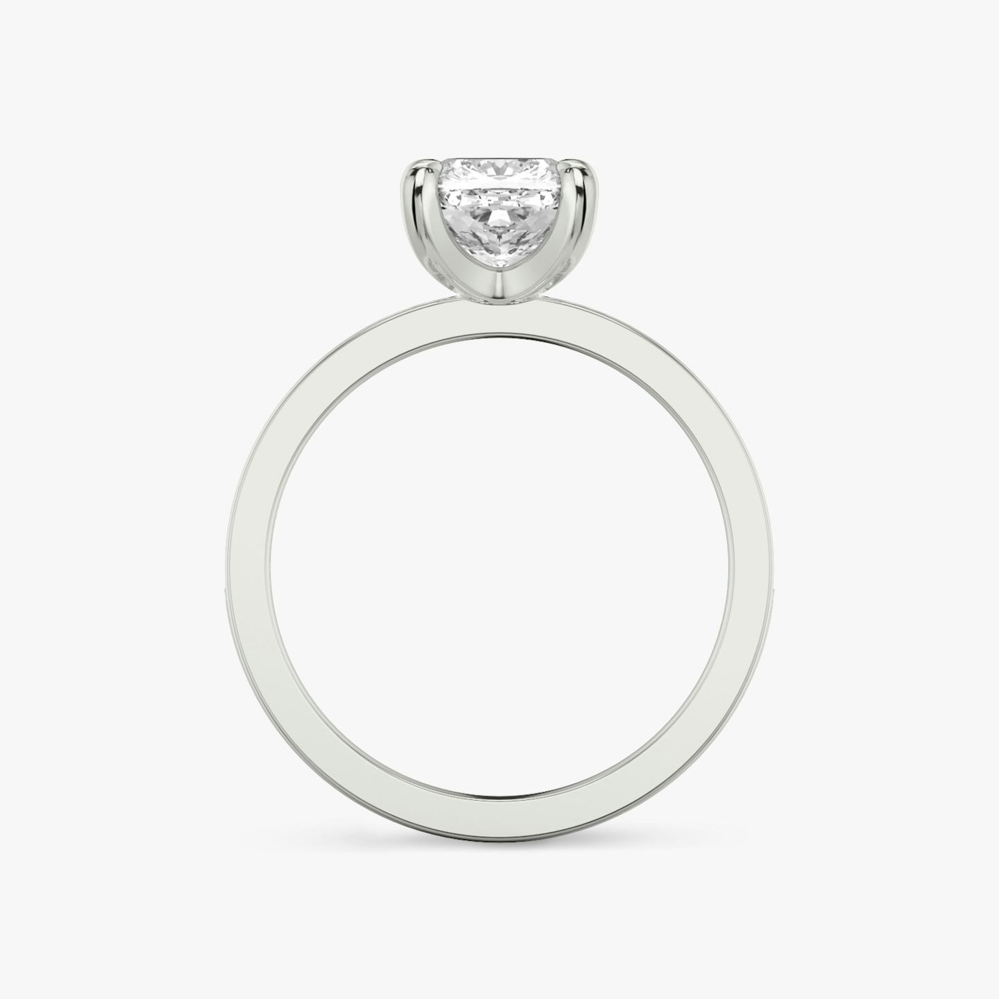 The Devotion | Pavé Cushion | Platinum | Band stone shape: Round Brilliant | Band: Large | Diamond orientation: vertical | Carat weight: See full inventory