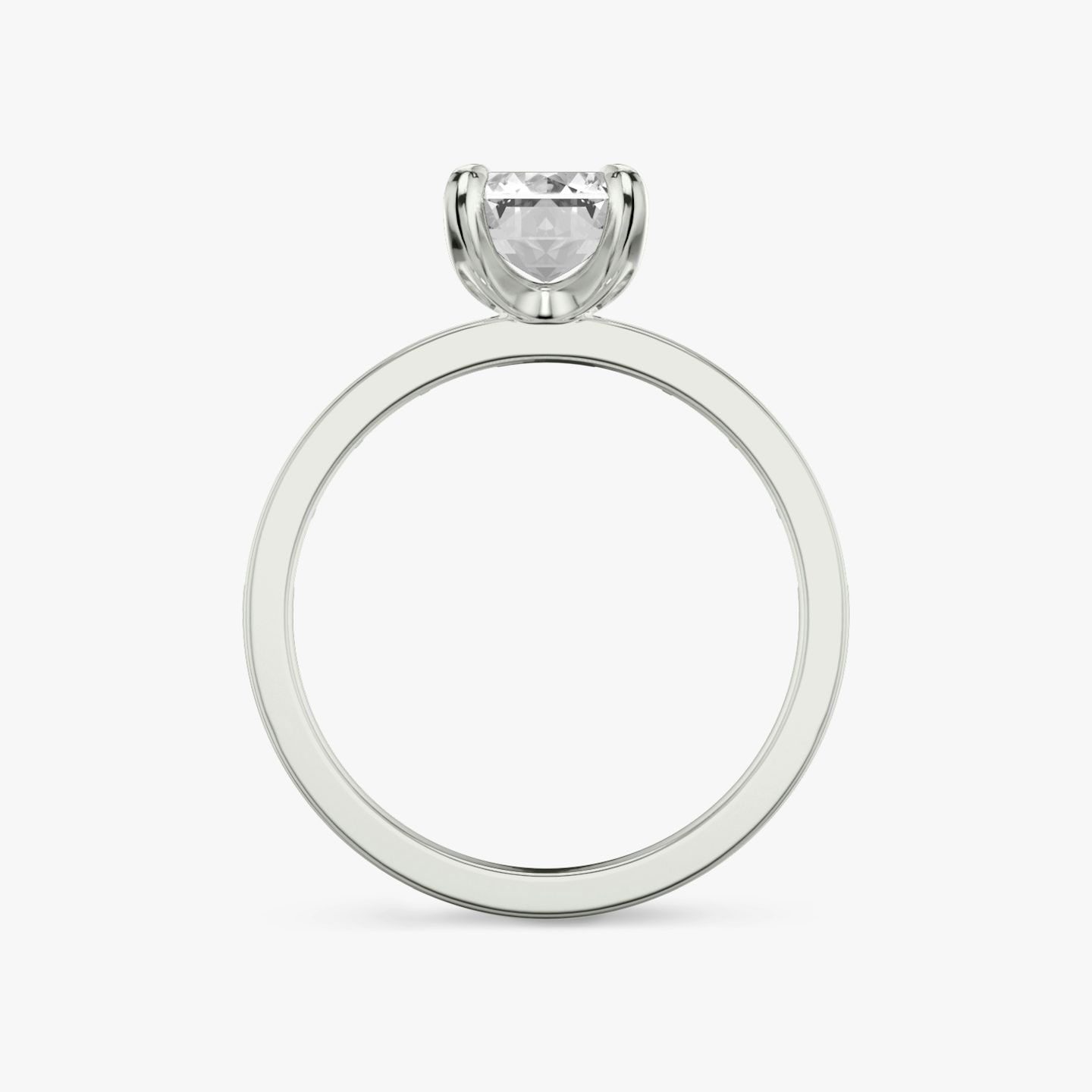 The Devotion | Emerald | 18k | 18k White Gold | Band: Pavé | Band stone shape: Baguette | Band: Original | Diamond orientation: vertical | Carat weight: See full inventory
