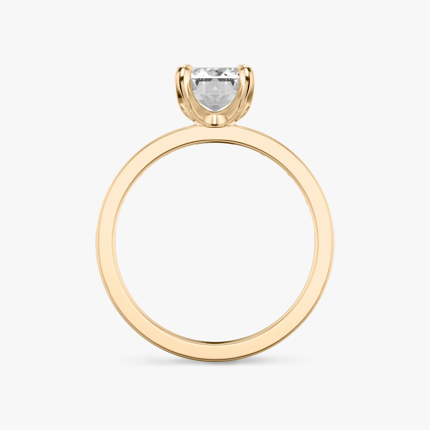 The Devotion | Emerald | 14k | 14k Rose Gold | Band: Pavé | Band stone shape: Baguette | Band: Original | Diamond orientation: vertical | Carat weight: See full inventory