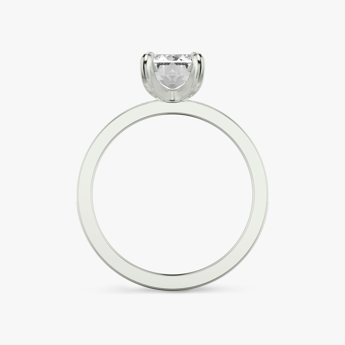 The Devotion | Emerald | 18k | 18k White Gold | Band: Pavé | Band stone shape: Round Brilliant | Band: Large | Diamond orientation: vertical | Carat weight: See full inventory