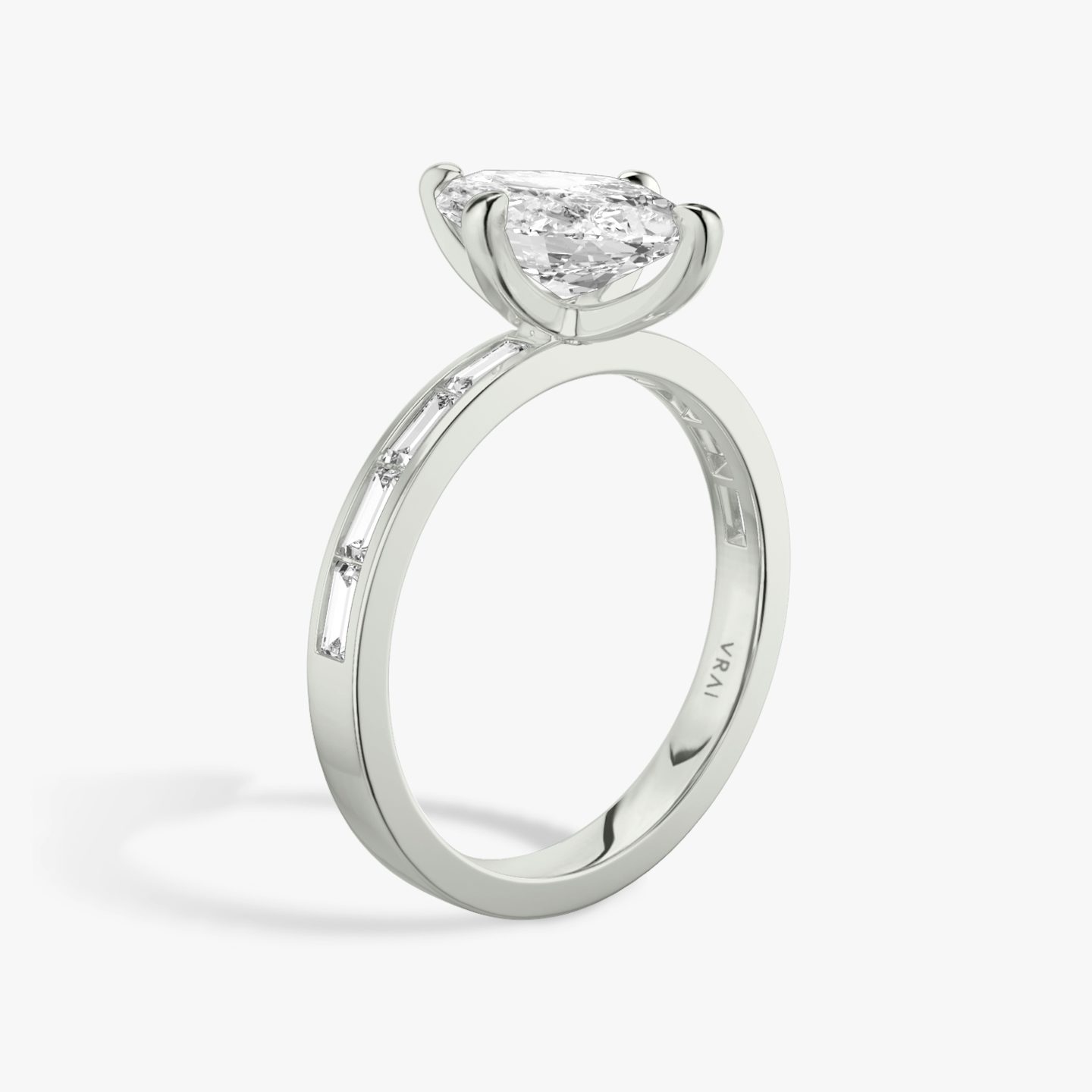 The Devotion | Pavé Marquise | 18k | 18k White Gold | Band: Pavé | Band stone shape: Baguette | Band: Original | Diamond orientation: vertical | Carat weight: See full inventory