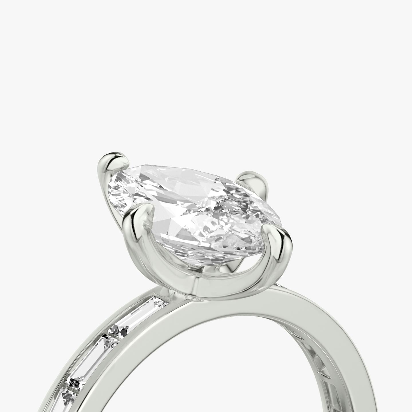 The Devotion | Pavé Marquise | 18k | 18k White Gold | Band stone shape: Baguette | Band: Original | Diamond orientation: vertical | Carat weight: See full inventory