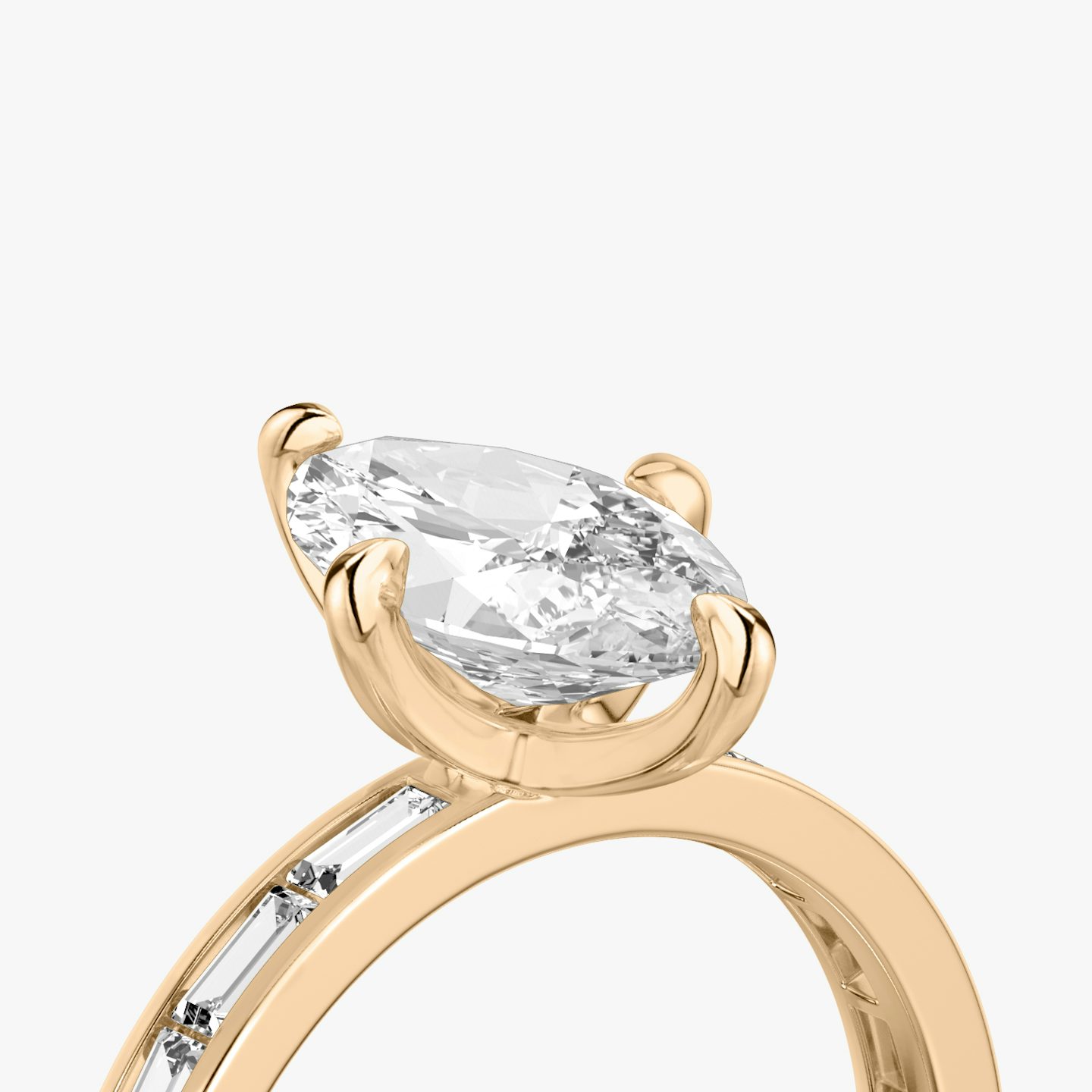 The Devotion | Pavé Marquise | 14k | 14k Rose Gold | Band: Pavé | Band stone shape: Baguette | Band: Original | Diamond orientation: vertical | Carat weight: See full inventory