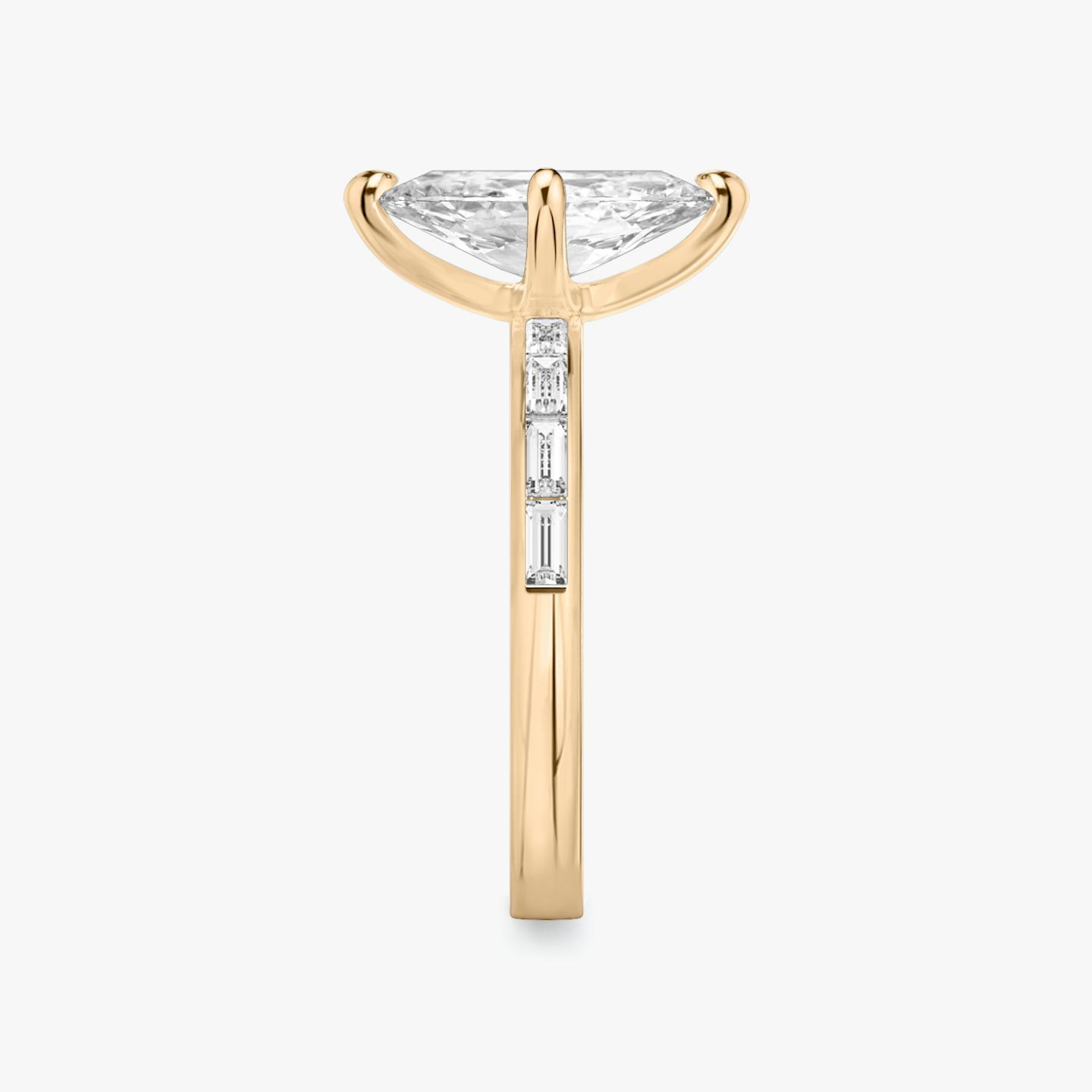 The Devotion | Pavé Marquise | 14k | 14k Rose Gold | Band stone shape: Baguette | Band: Original | Diamond orientation: vertical | Carat weight: See full inventory