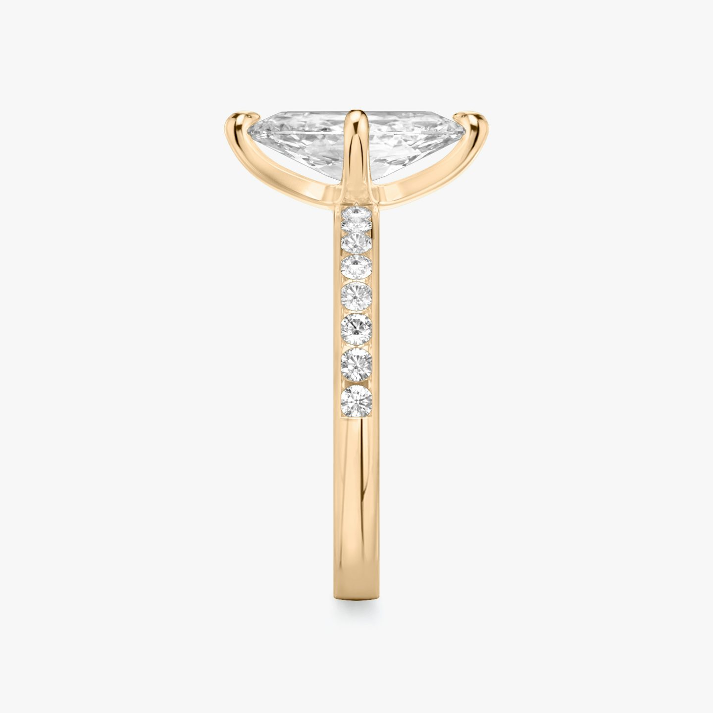 The Devotion | Pavé Marquise | 14k | 14k Rose Gold | Band: Pavé | Band stone shape: Round Brilliant | Band: Large | Diamond orientation: vertical | Carat weight: See full inventory