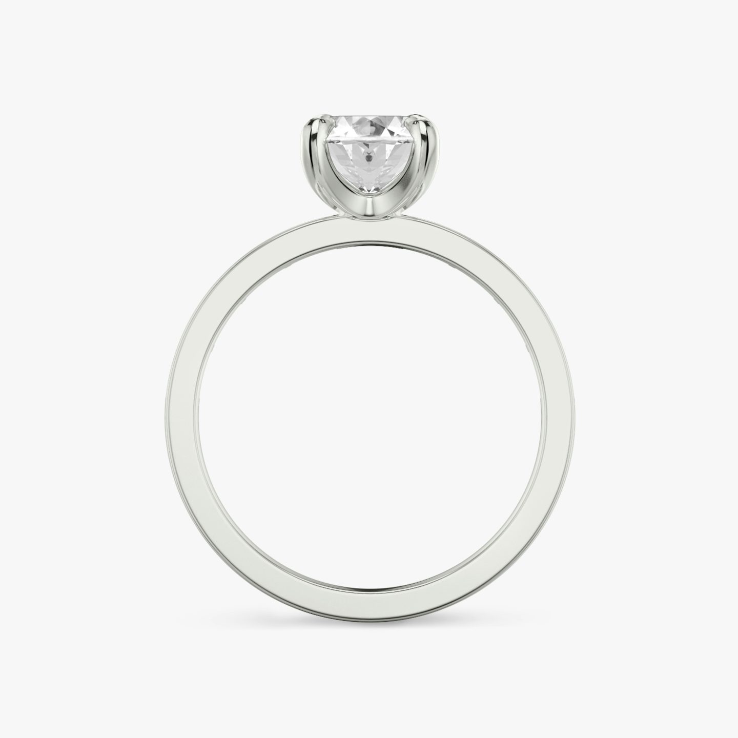 The Devotion | Oval | 18k | 18k White Gold | Band: Pavé | Band stone shape: Baguette | Band: Original | Diamond orientation: vertical | Carat weight: See full inventory