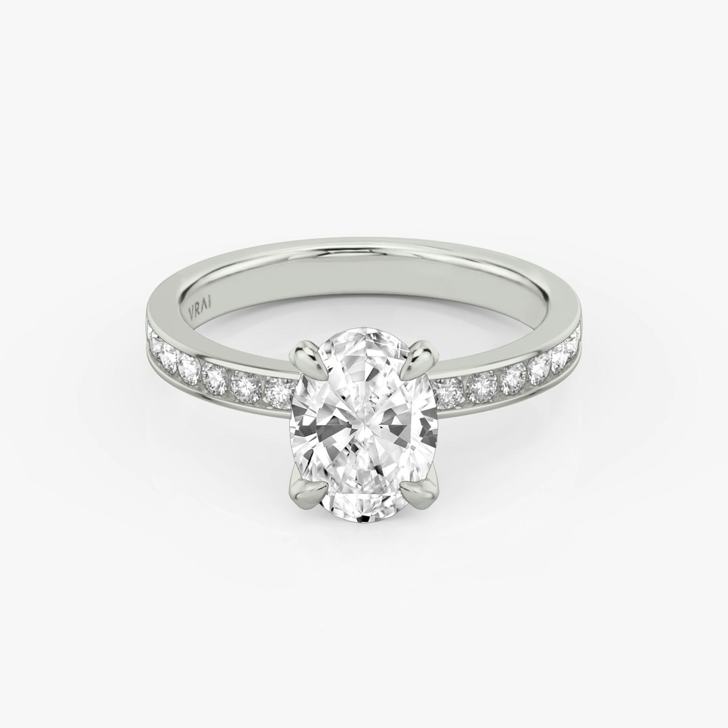 The Devotion | Oval | 18k | 18k White Gold | Band stone shape: Round Brilliant | Band: Large | Diamond orientation: vertical | Carat weight: See full inventory