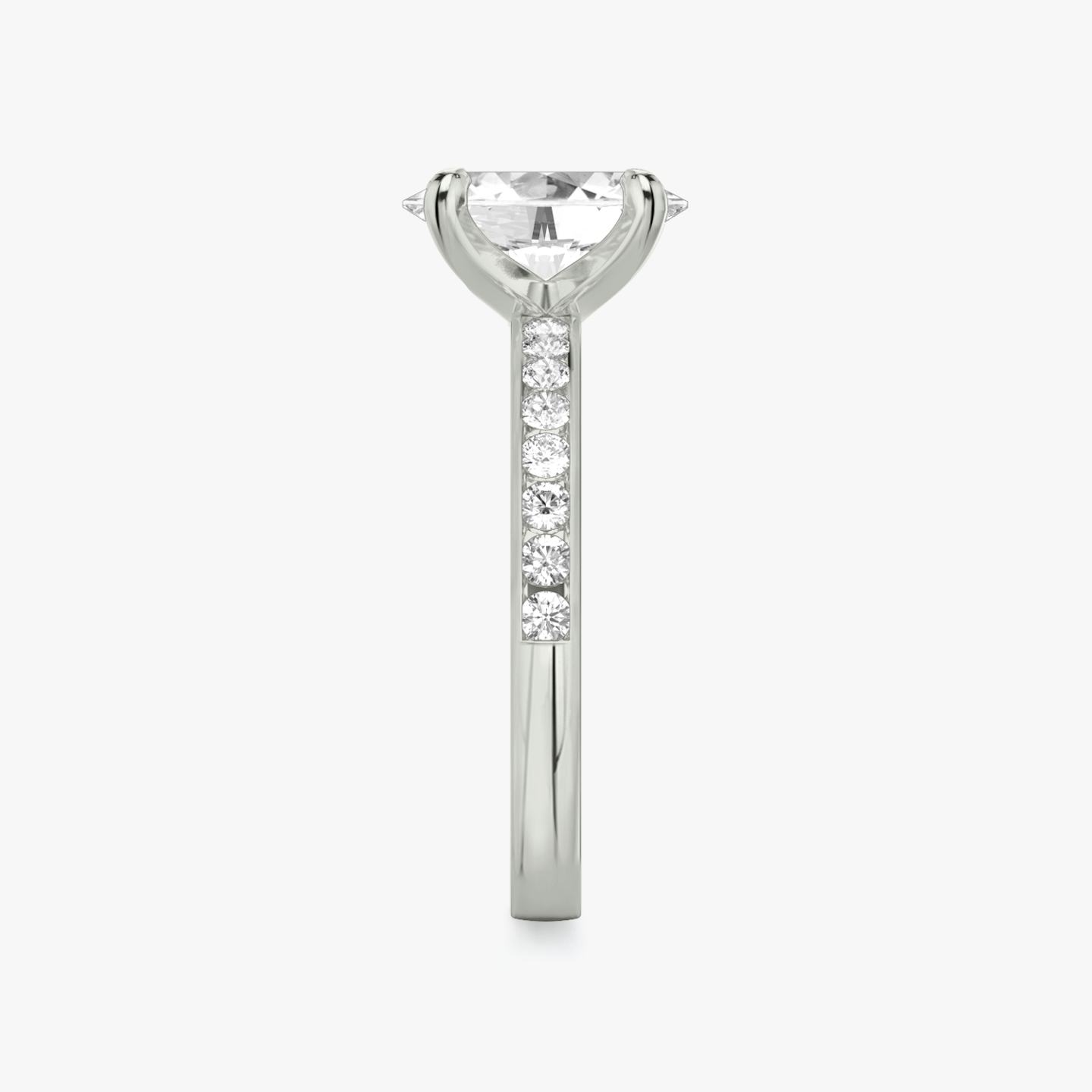 The Devotion | Oval | 18k | 18k White Gold | Band stone shape: Round Brilliant | Band: Large | Diamond orientation: vertical | Carat weight: See full inventory