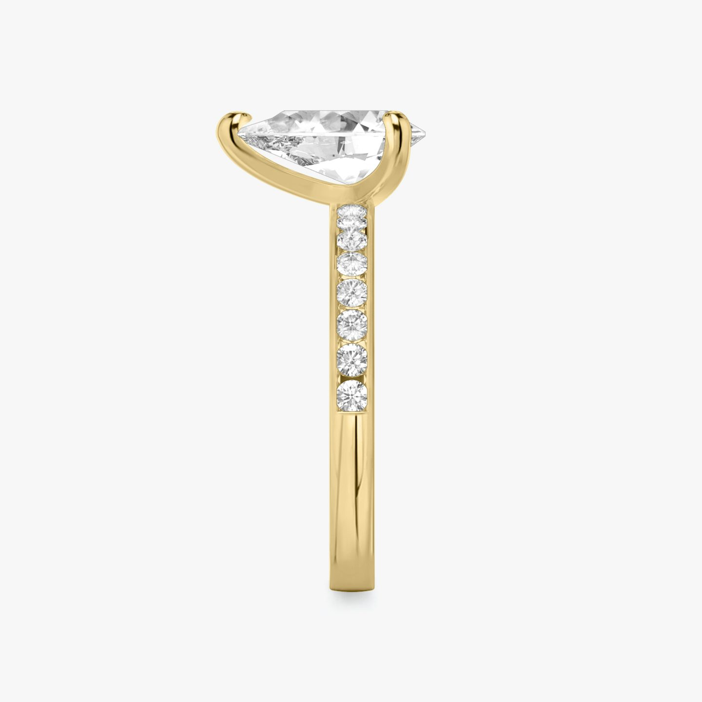 The Devotion | Pear | 18k | 18k Yellow Gold | Band: Pavé | Band stone shape: Round Brilliant | Band: Large | Diamond orientation: vertical | Carat weight: See full inventory