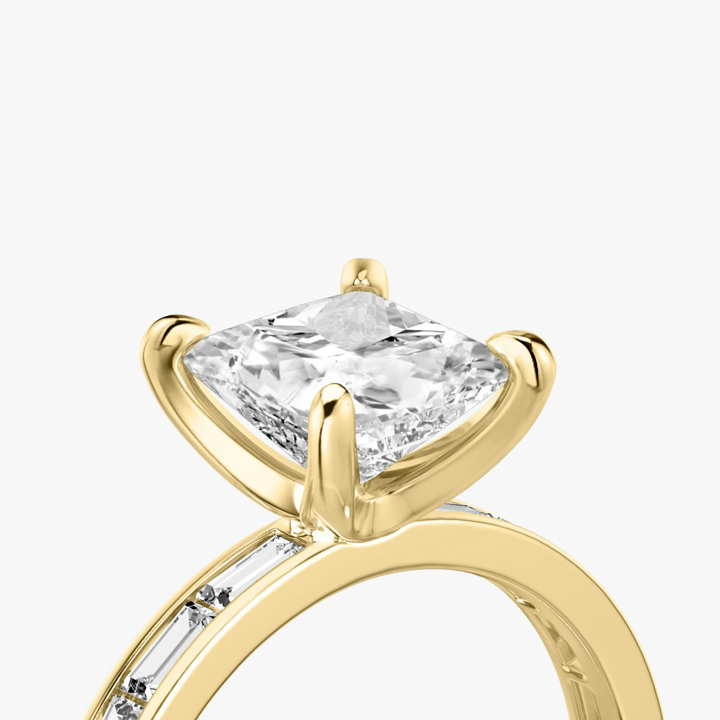 The Devotion | Princess | 18k | 18k Yellow Gold | Band: Pavé | Band stone shape: Baguette | Band: Original | Diamond orientation: vertical | Carat weight: See full inventory