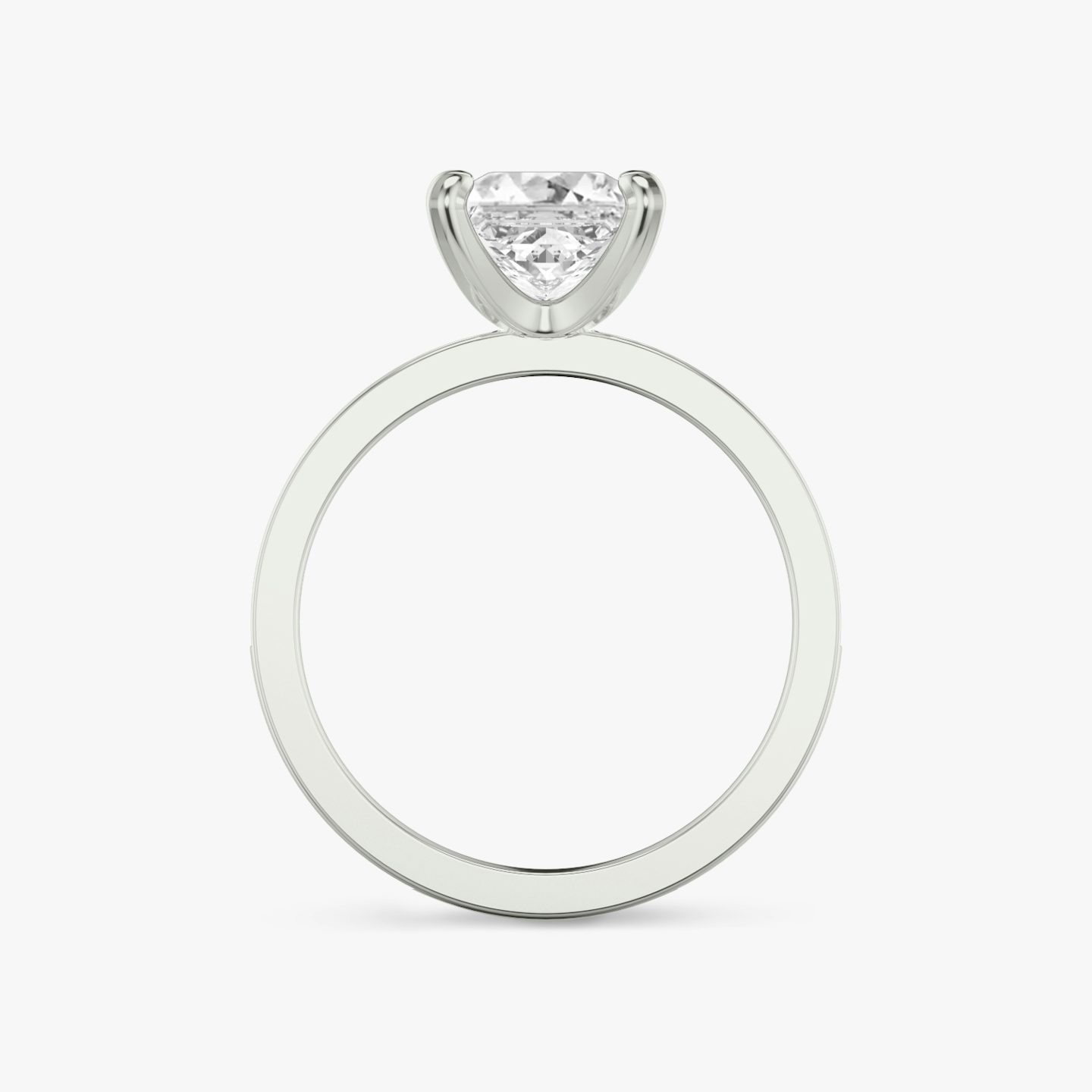 The Devotion | Princess | Platinum | Band stone shape: Round Brilliant | Band: Large | Diamond orientation: vertical | Carat weight: See full inventory