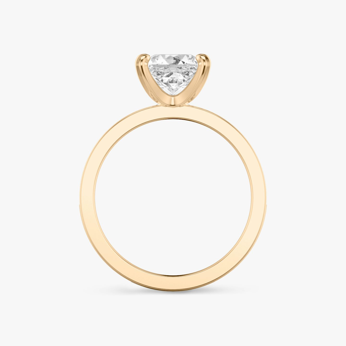 The Devotion | Princess | 14k | 14k Rose Gold | Band stone shape: Round Brilliant | Band: Large | Diamond orientation: vertical | Carat weight: See full inventory