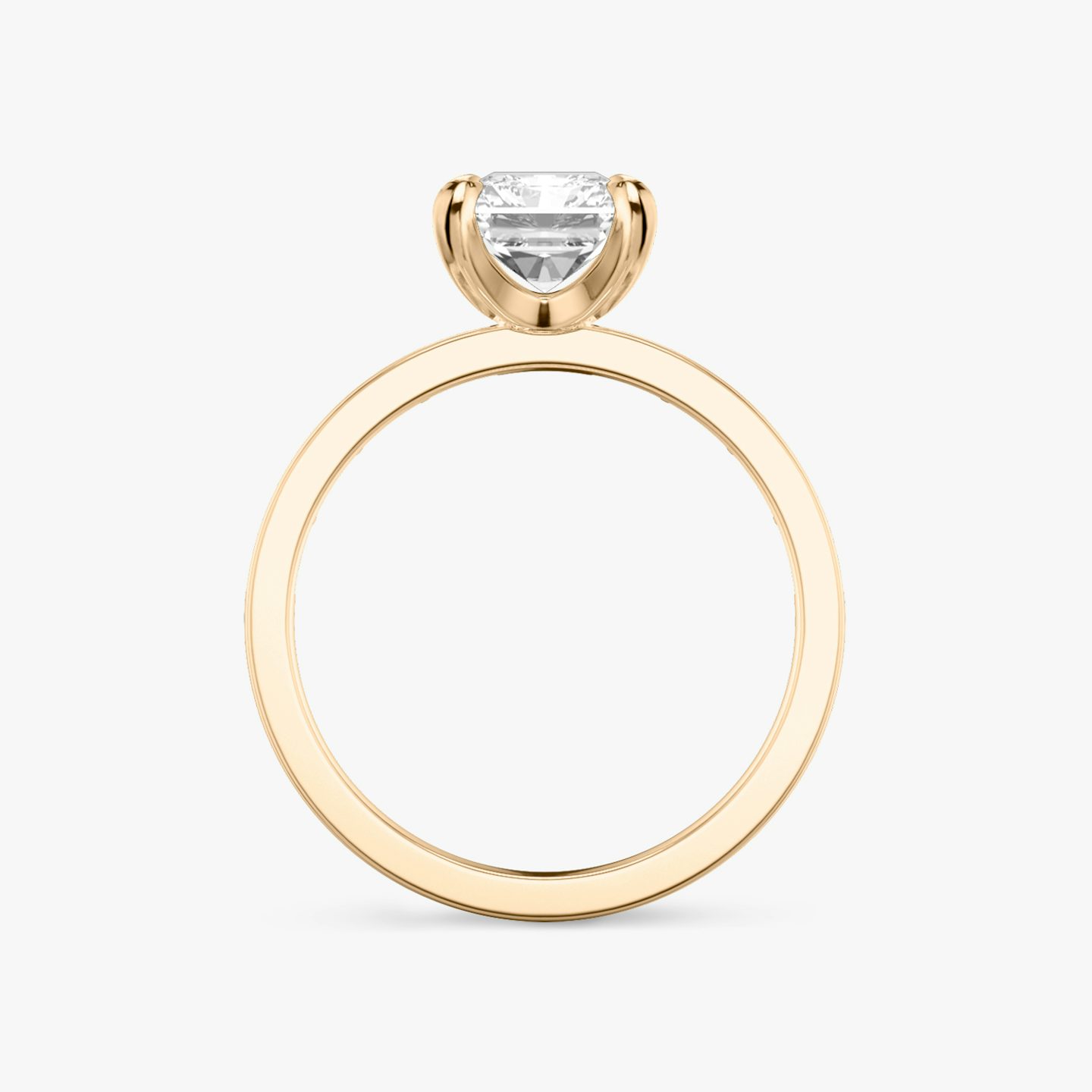 The Devotion | Radiant | 14k | 14k Rose Gold | Band: Pavé | Band stone shape: Baguette | Band: Original | Diamond orientation: vertical | Carat weight: See full inventory