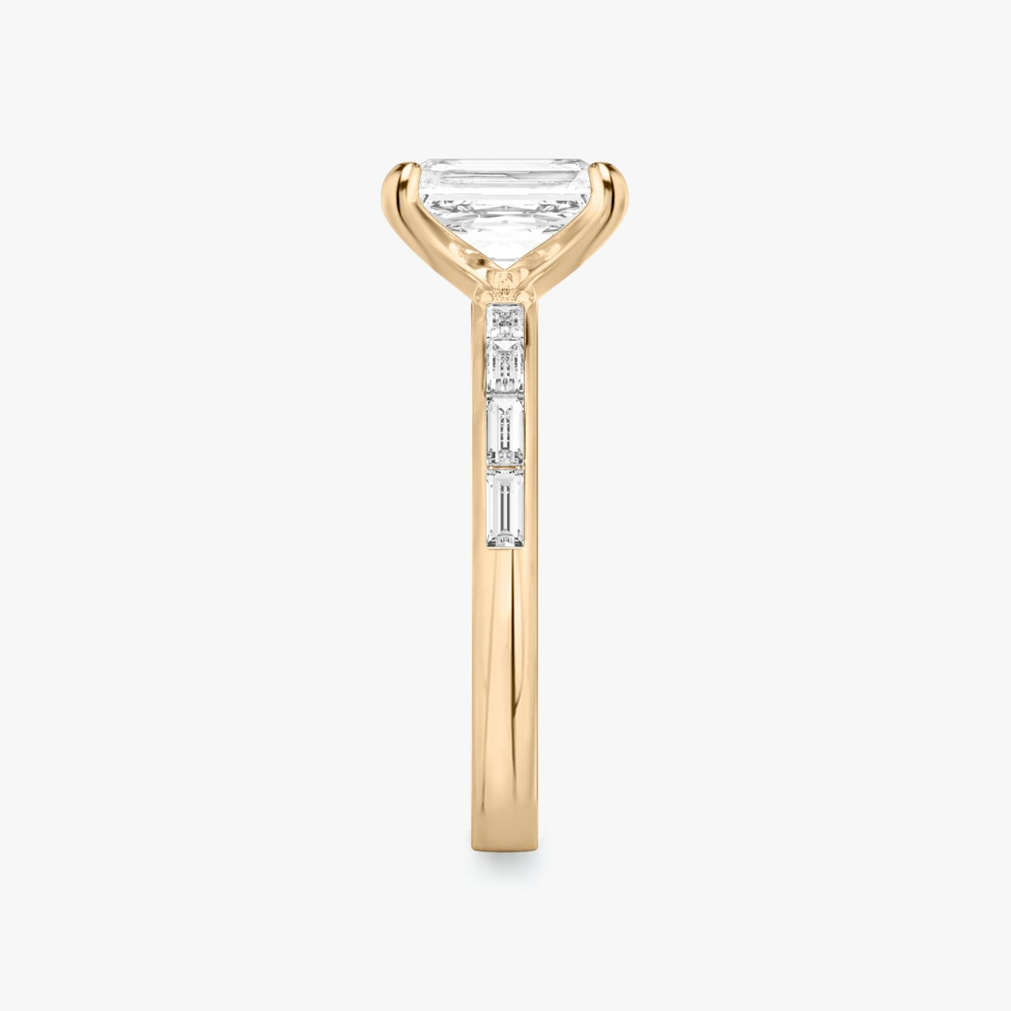 The Devotion | Radiant | 14k | 14k Rose Gold | Band stone shape: Baguette | Band: Original | Diamond orientation: vertical | Carat weight: See full inventory