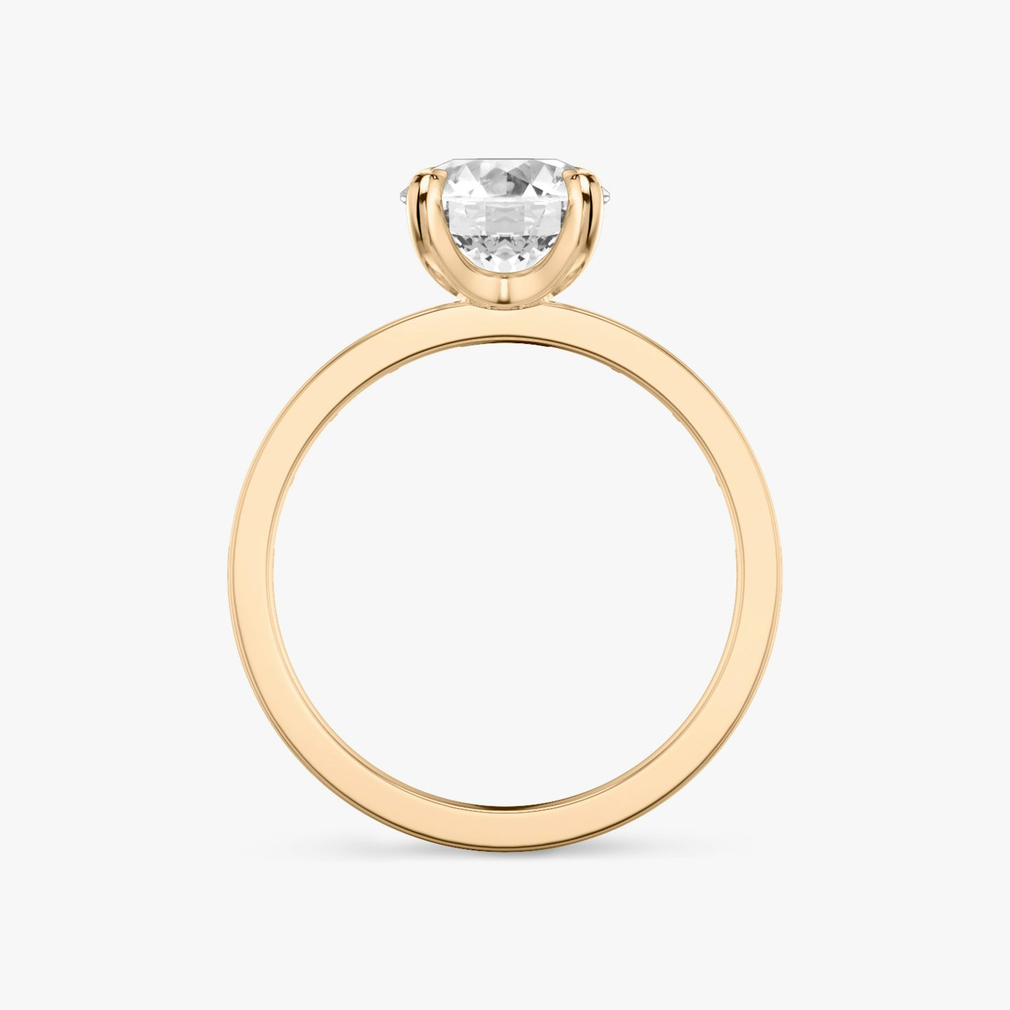 The Devotion | Round Brilliant | 14k | 14k Rose Gold | Band: Pavé | Band stone shape: Baguette | Band: Original | Carat weight: See full inventory | Diamond orientation: vertical