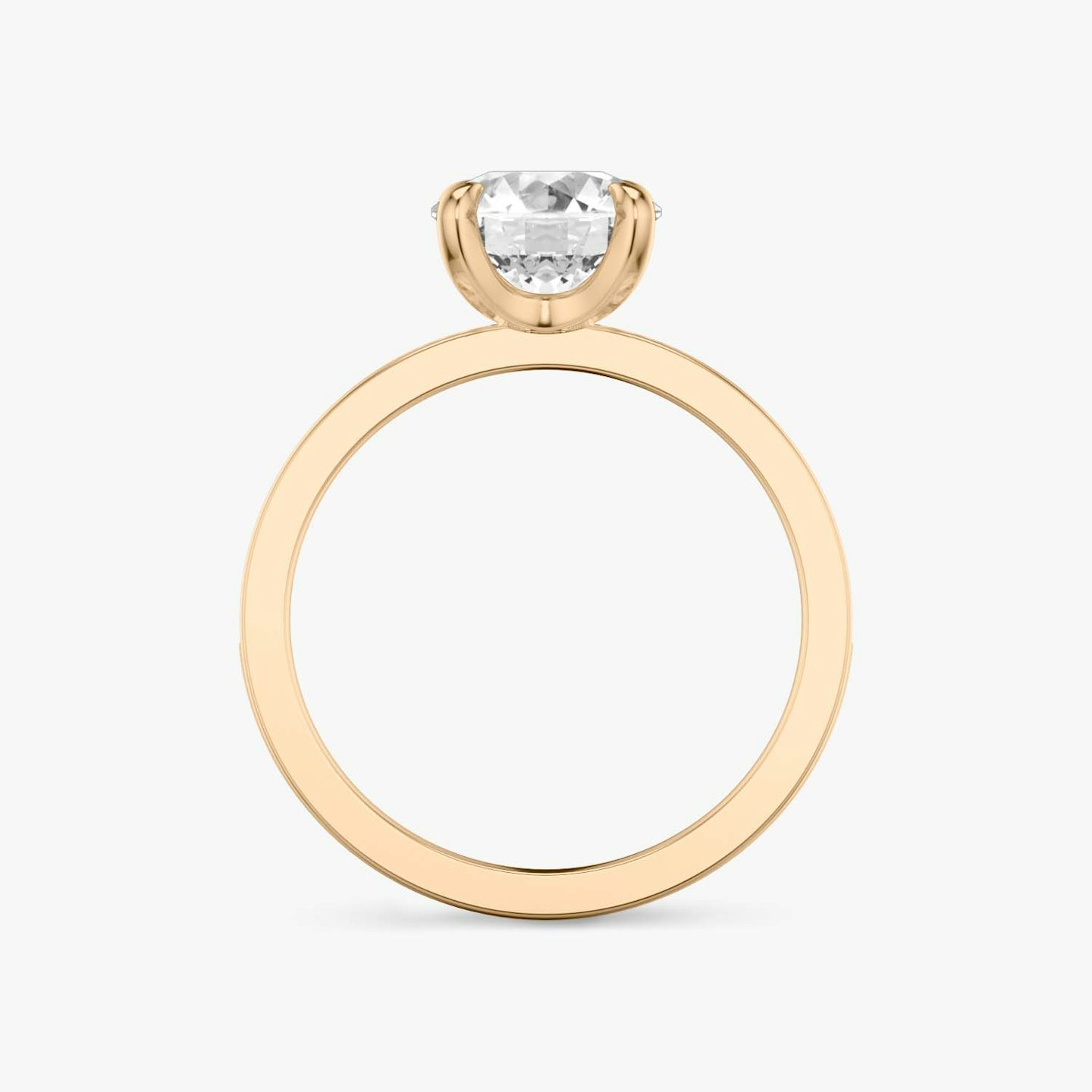 The Devotion | Round Brilliant | 14k | 14k Rose Gold | Band: Pavé | Band stone shape: Round Brilliant | Band: Large | Carat weight: See full inventory | Diamond orientation: vertical