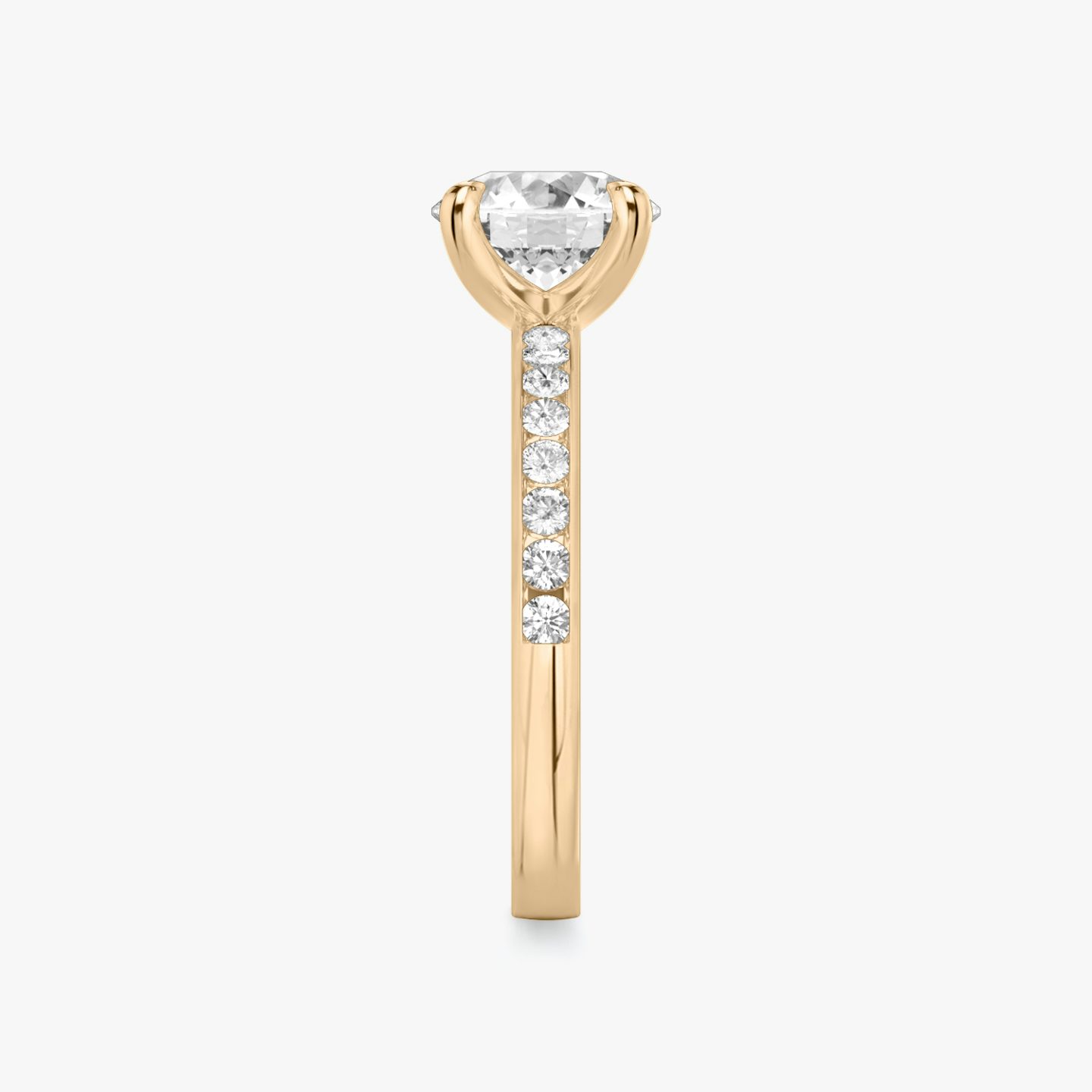 The Devotion | Round Brilliant | 14k | 14k Rose Gold | Carat weight: See full inventory | Band stone shape: Round Brilliant | Band: Large | Diamond orientation: vertical
