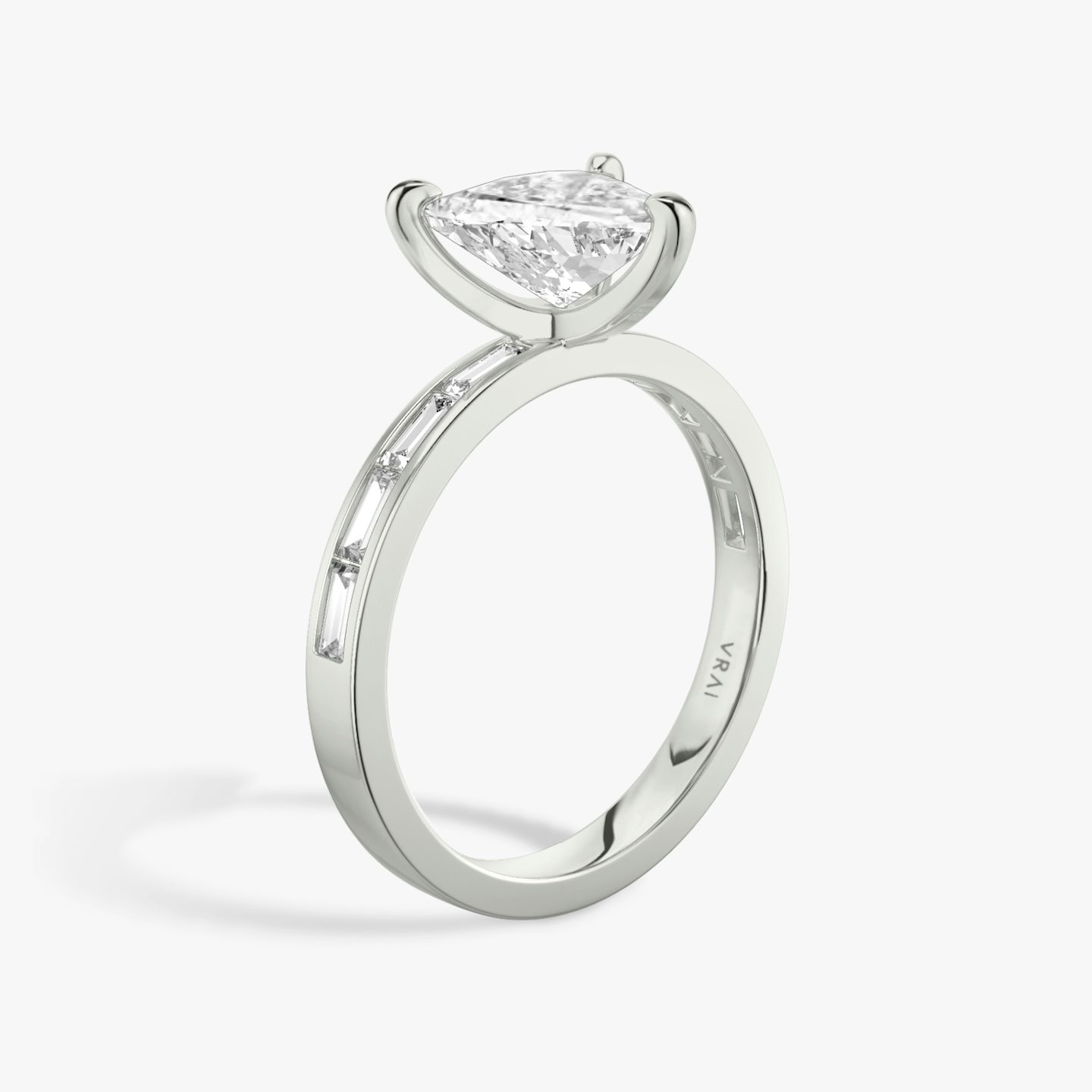The Devotion | Trillion | 18k | 18k White Gold | Band: Pavé | Band stone shape: Baguette | Band: Original | Diamond orientation: vertical | Carat weight: See full inventory