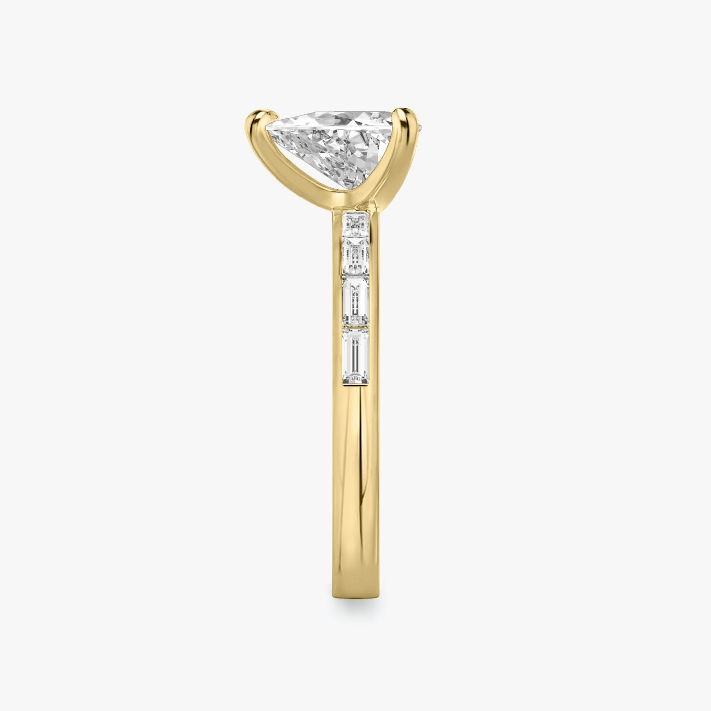 The Devotion | Trillion | 18k | 18k Yellow Gold | Band: Pavé | Band stone shape: Baguette | Band: Original | Diamond orientation: vertical | Carat weight: See full inventory