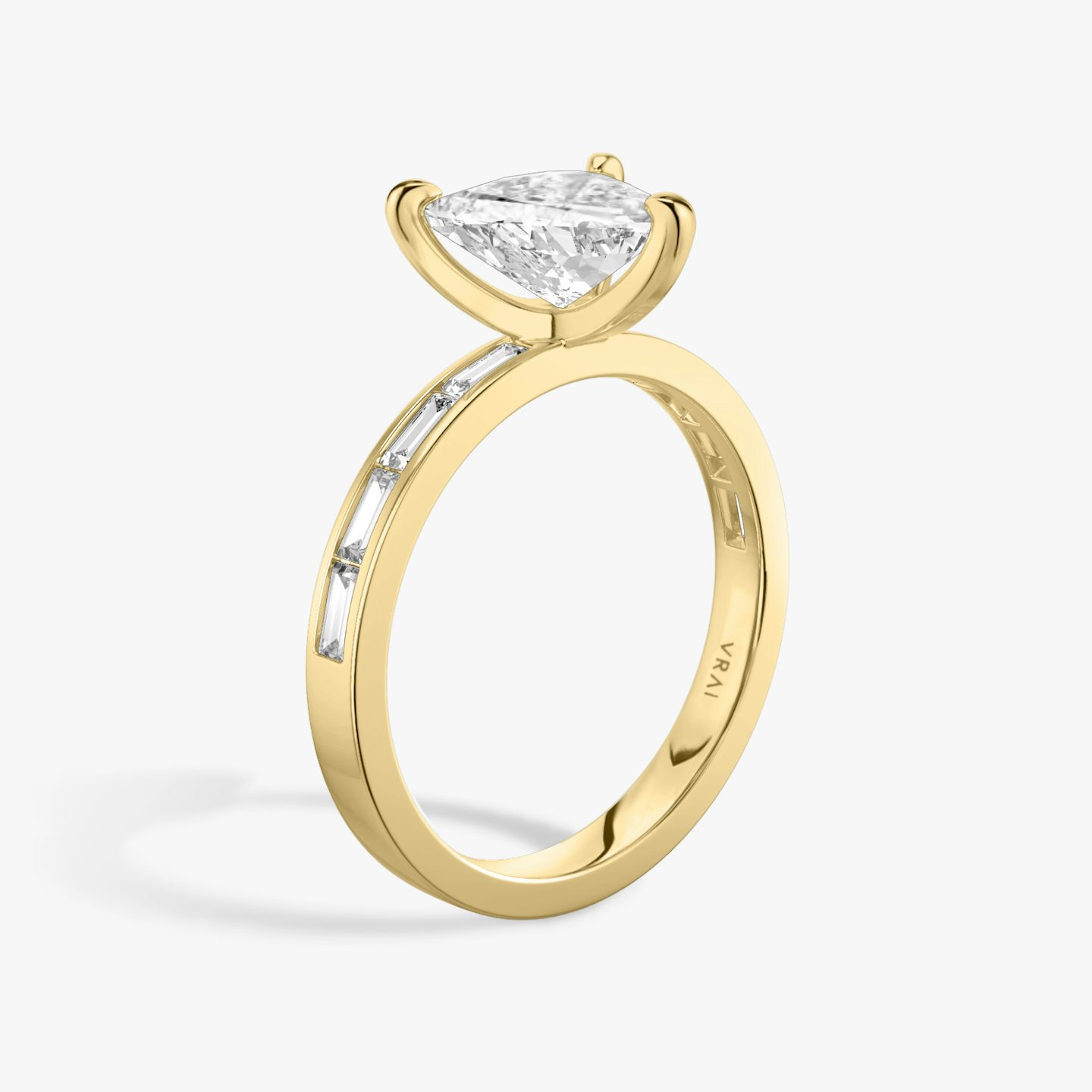 The Devotion | Trillion | 18k | 18k Yellow Gold | Band: Pavé | Band stone shape: Baguette | Band: Original | Diamond orientation: vertical | Carat weight: See full inventory