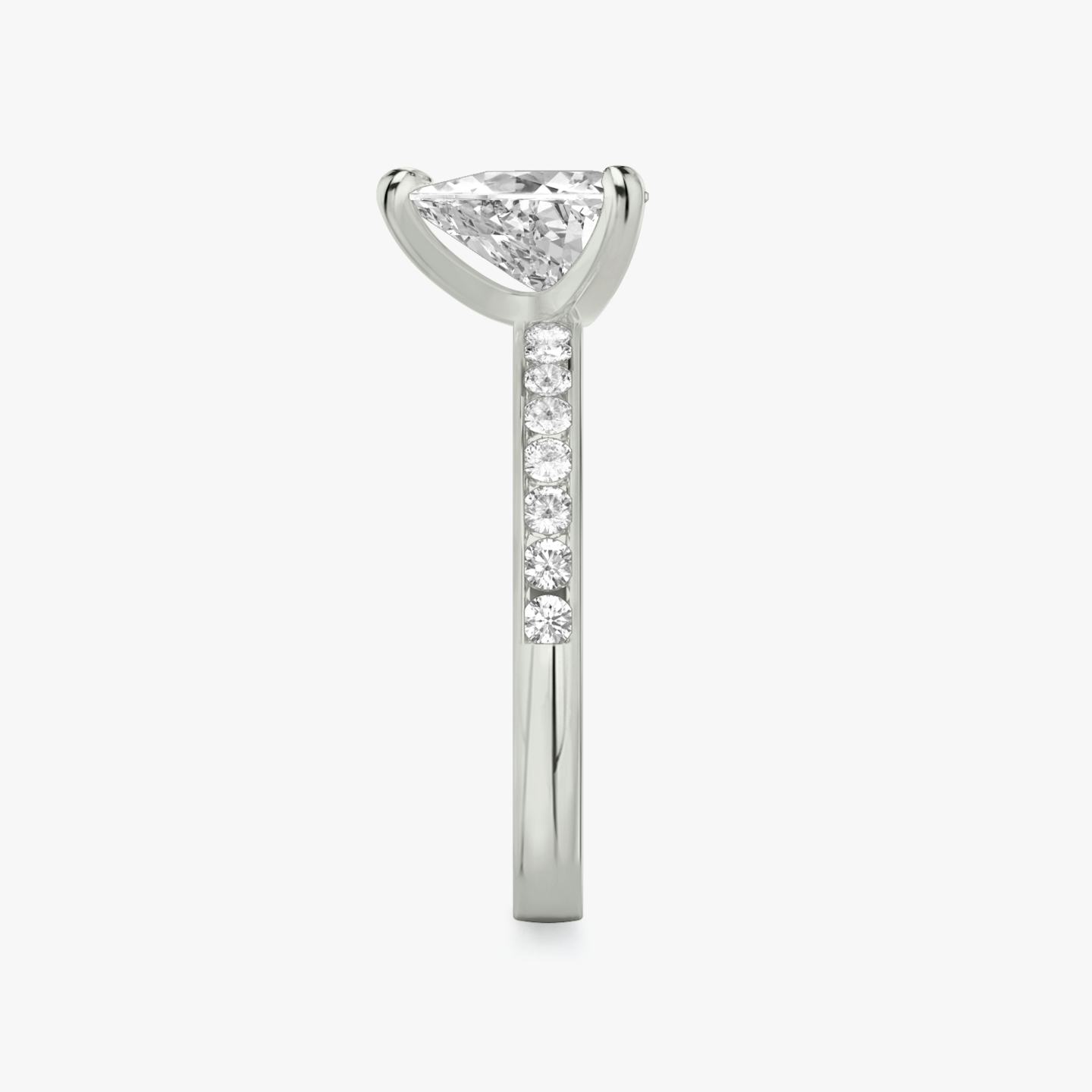 The Devotion | Trillion | 18k | 18k White Gold | Band stone shape: Round Brilliant | Band: Large | Diamond orientation: vertical | Carat weight: See full inventory