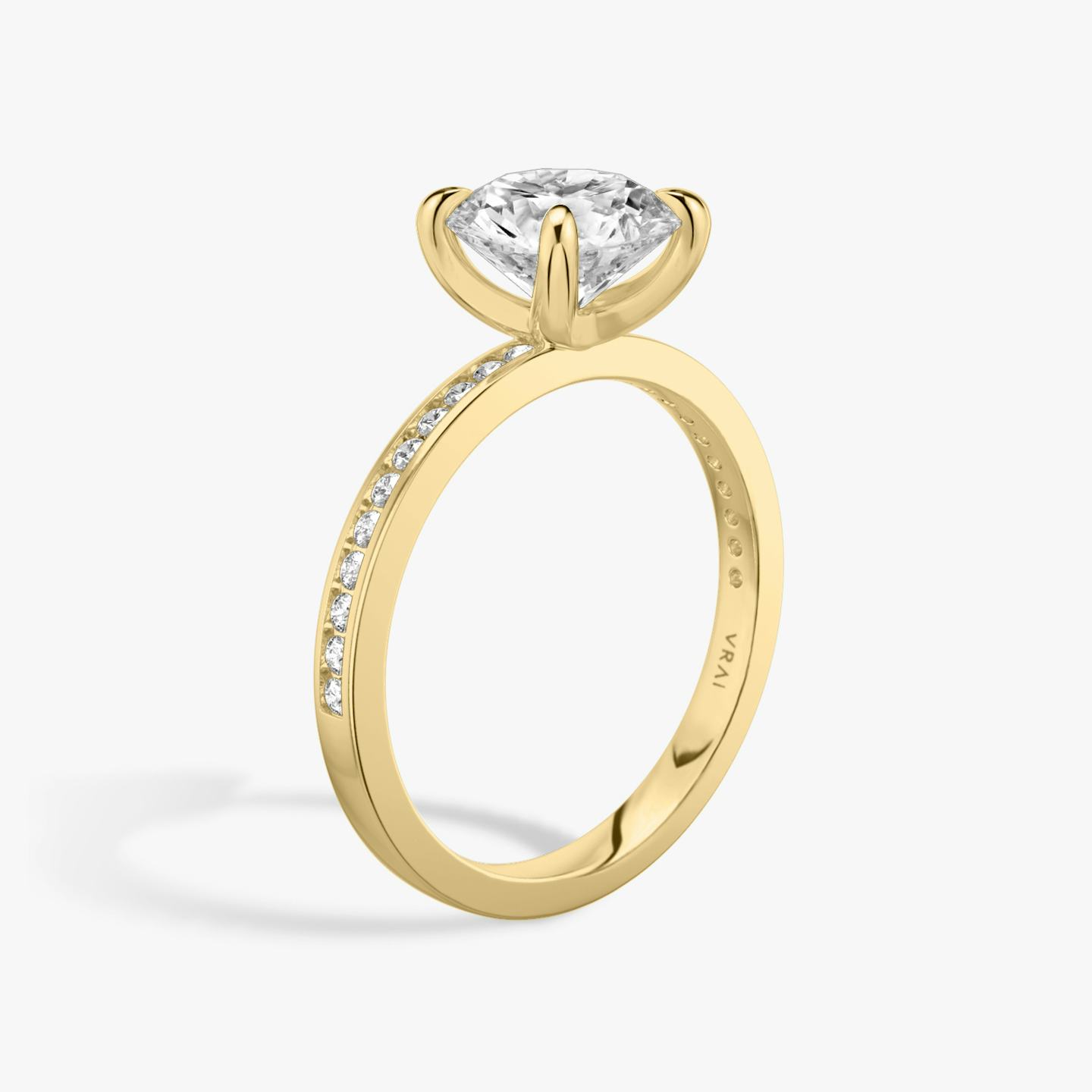 The Devotion | Round Brilliant | 18k | 18k Yellow Gold | Carat weight: See full inventory | Band stone shape: Round Brilliant | Band: Original | Diamond orientation: vertical