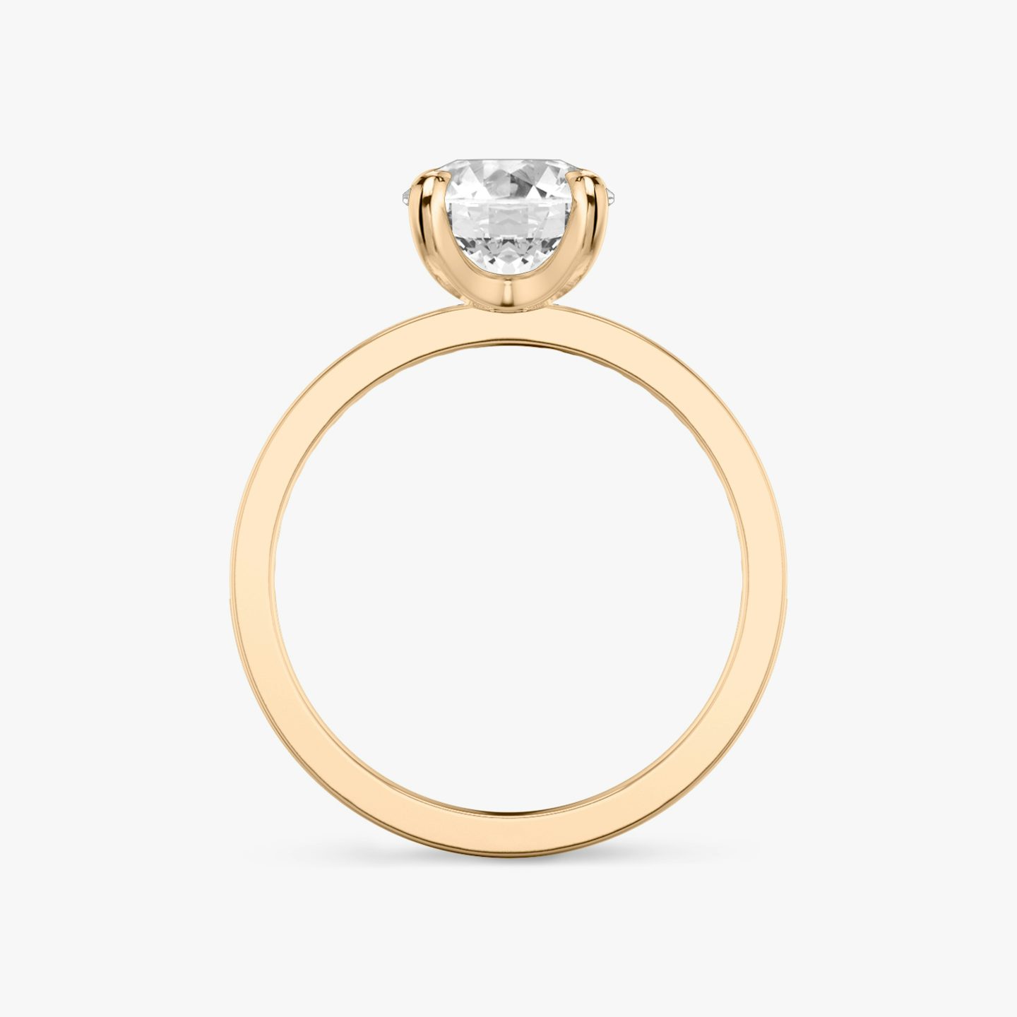 The Devotion | Round Brilliant | 14k | 14k Rose Gold | Band: Pavé | Band stone shape: Round Brilliant | Band: Original | Carat weight: See full inventory | Diamond orientation: vertical