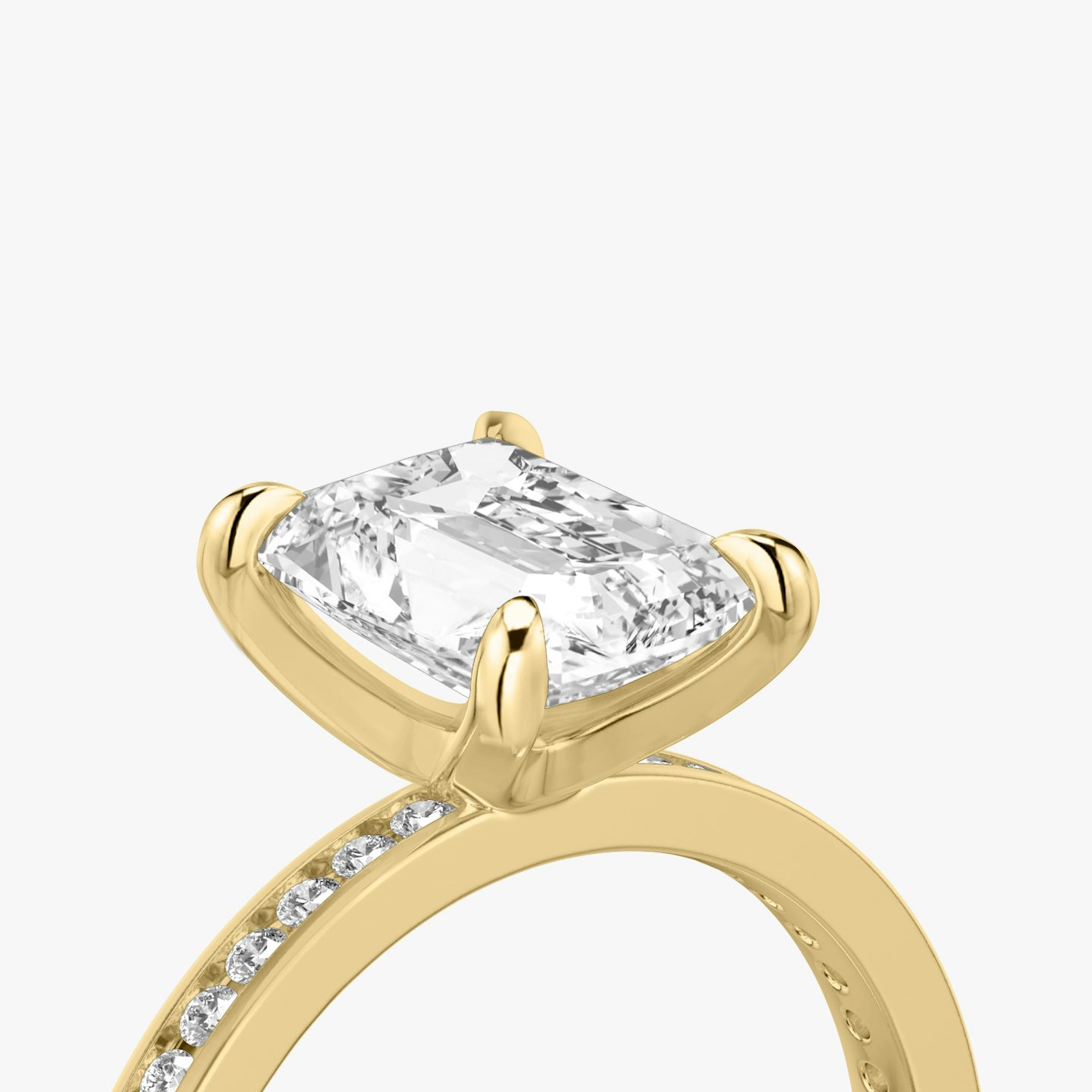 The Devotion | Radiant | 18k | 18k Yellow Gold | Band: Pavé | Band stone shape: Round Brilliant | Band: Original | Diamond orientation: vertical | Carat weight: See full inventory