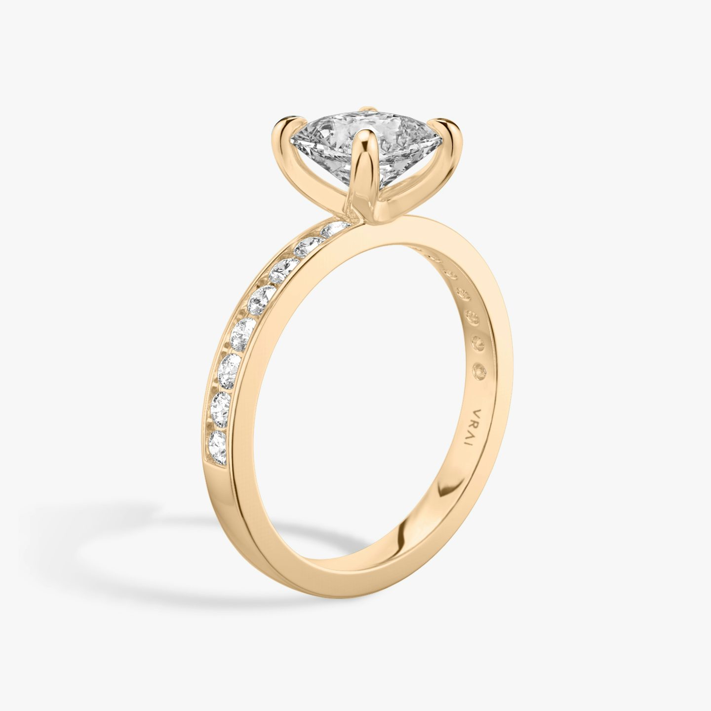 The Devotion | Asscher | 14k | 14k Rose Gold | Band stone shape: Round Brilliant | Band: Large | Diamond orientation: vertical | Carat weight: See full inventory