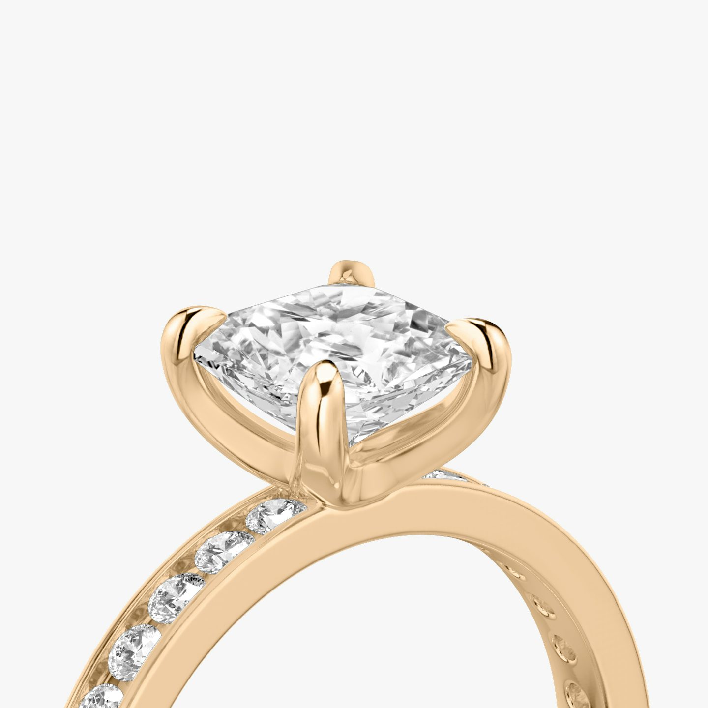 The Devotion | Asscher | 14k | 14k Rose Gold | Band stone shape: Round Brilliant | Band: Large | Diamond orientation: vertical | Carat weight: See full inventory