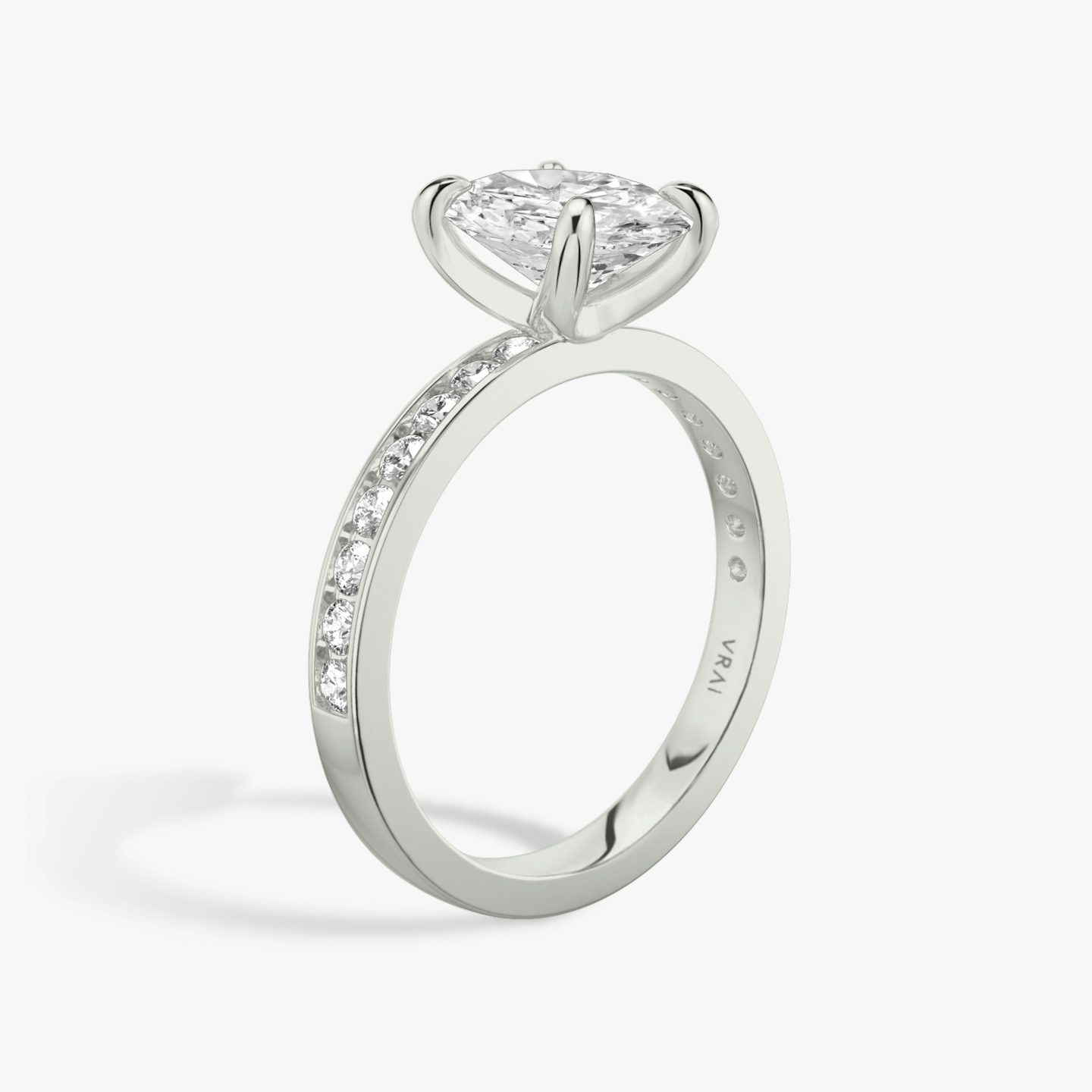 The Devotion | Oval | Platinum | Band: Pavé | Band stone shape: Round Brilliant | Band: Large | Diamond orientation: vertical | Carat weight: See full inventory