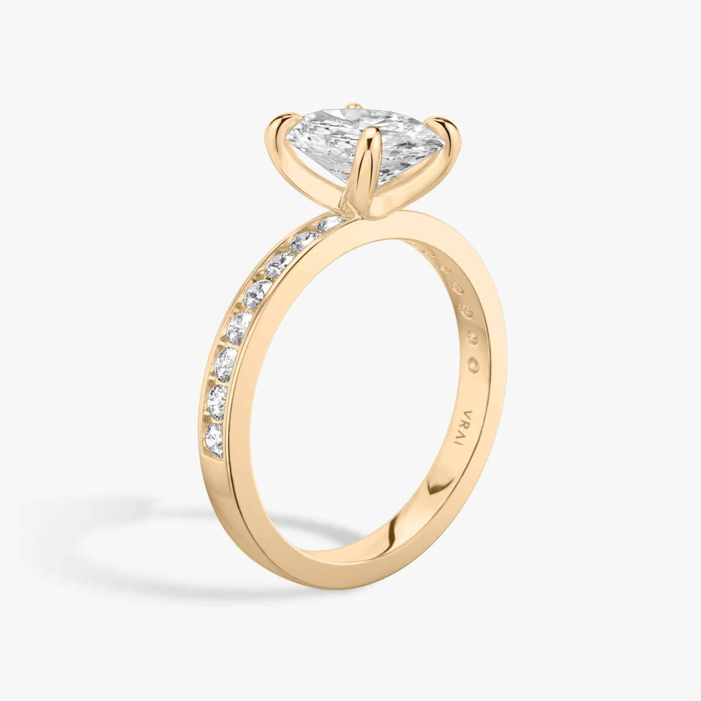 The Devotion | Oval | 14k | 14k Rose Gold | Band stone shape: Round Brilliant | Band: Large | Diamond orientation: vertical | Carat weight: See full inventory