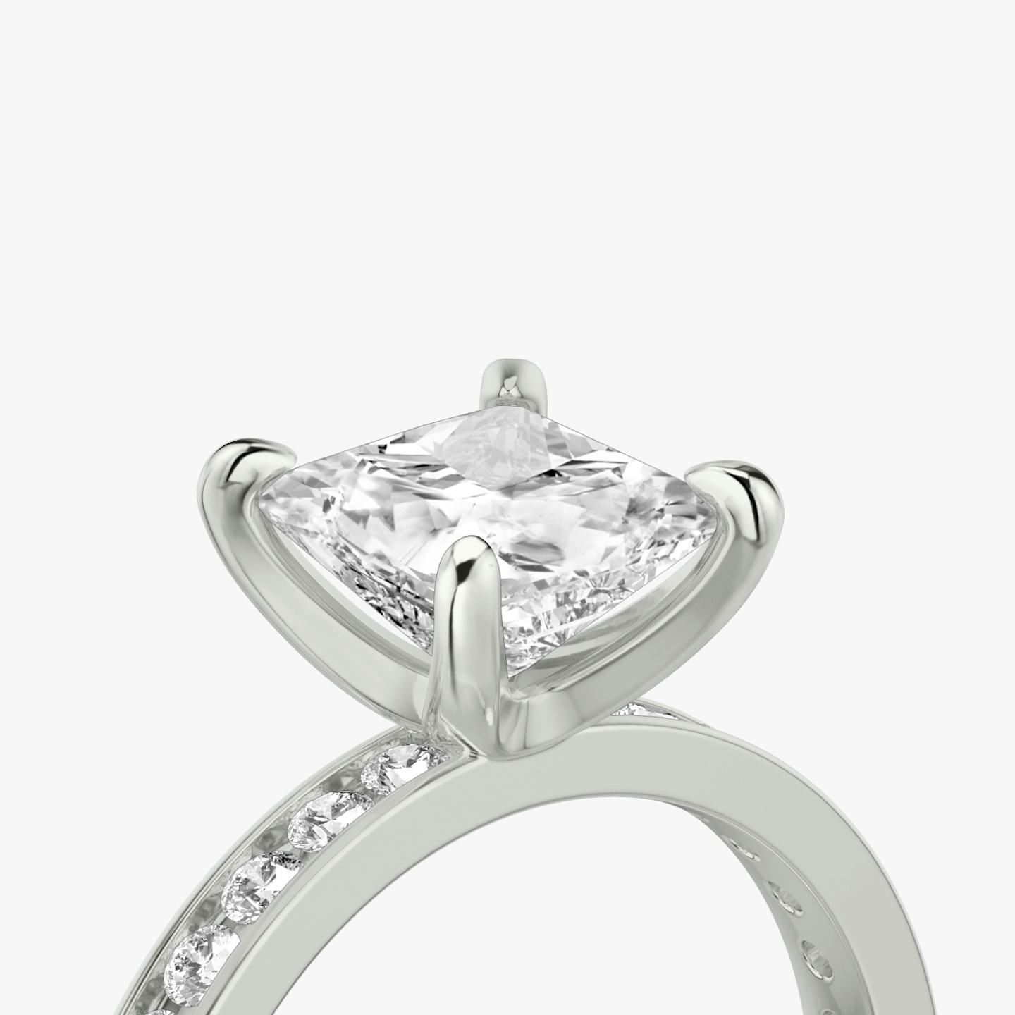 The Devotion | Princess | 18k | 18k White Gold | Band stone shape: Round Brilliant | Band: Large | Diamond orientation: vertical | Carat weight: See full inventory