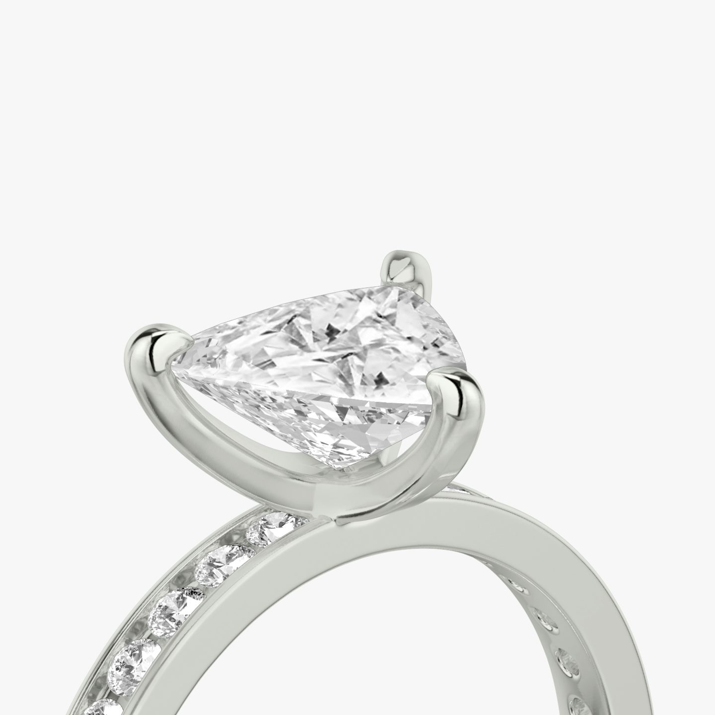 The Devotion | Trillion | 18k | 18k White Gold | Band: Pavé | Band stone shape: Round Brilliant | Band: Large | Diamond orientation: vertical | Carat weight: See full inventory
