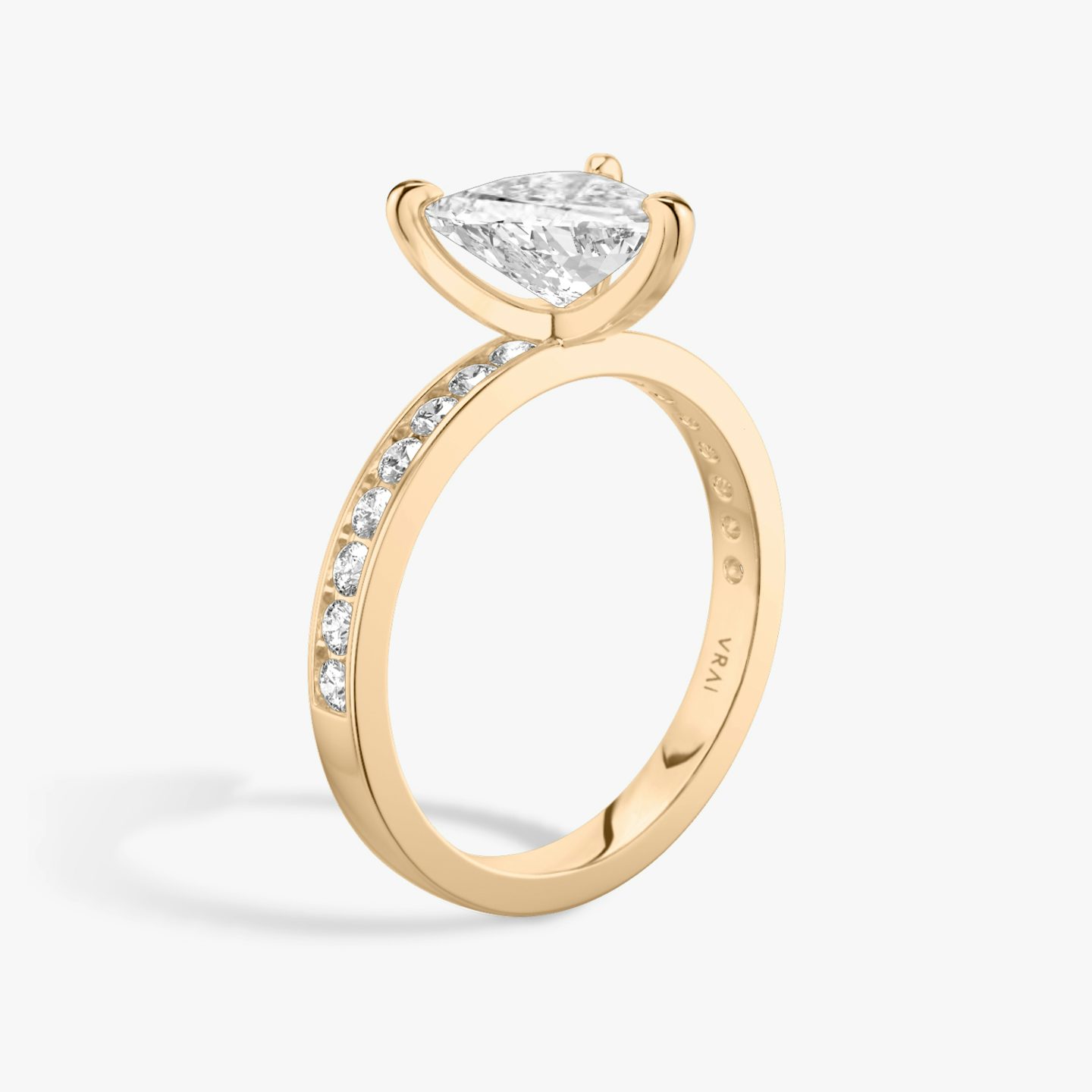 The Devotion | Trillion | 14k | 14k Rose Gold | Band: Pavé | Band stone shape: Round Brilliant | Band: Large | Diamond orientation: vertical | Carat weight: See full inventory