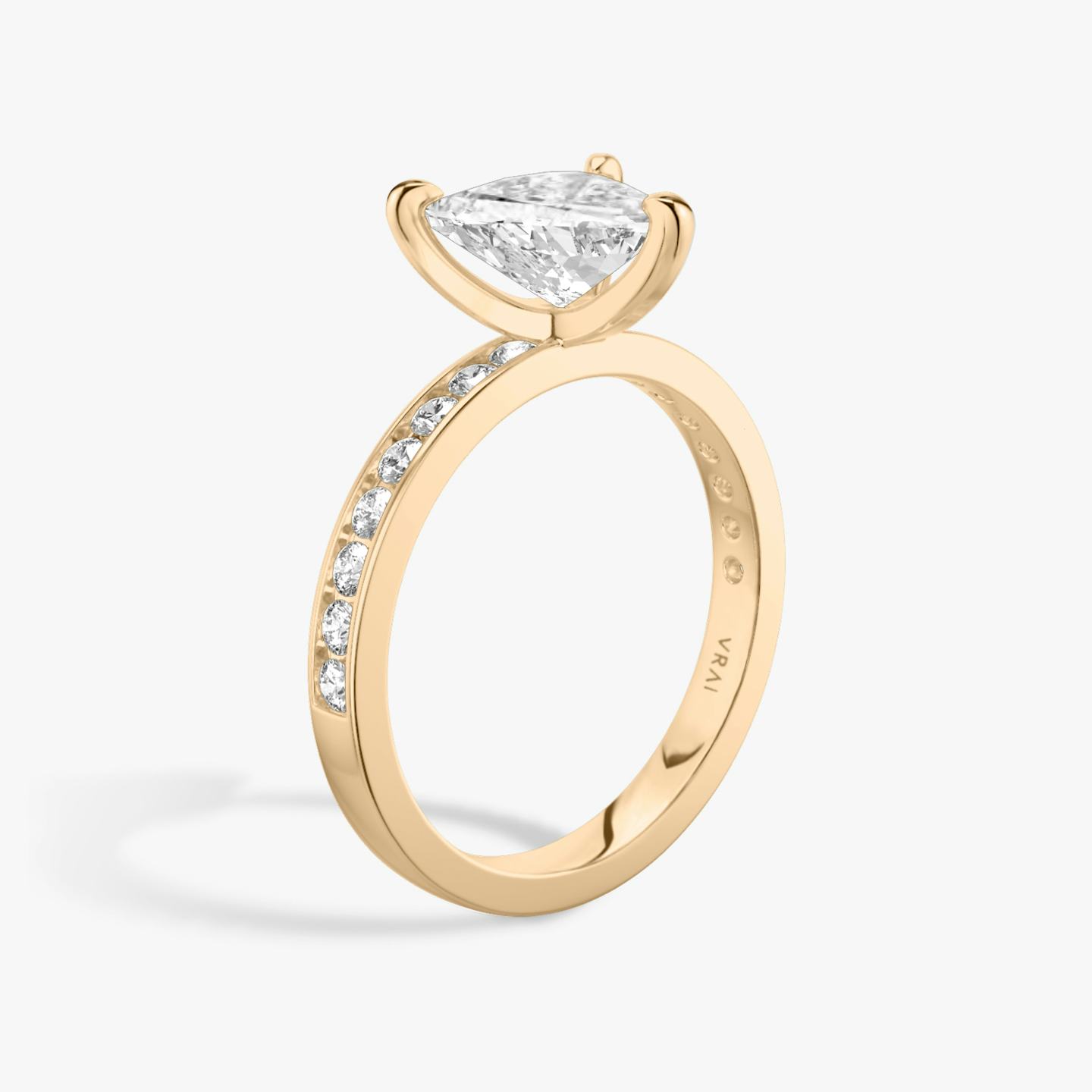 The Devotion | Trillion | 14k | 14k Rose Gold | Band stone shape: Round Brilliant | Band: Large | Diamond orientation: vertical | Carat weight: See full inventory