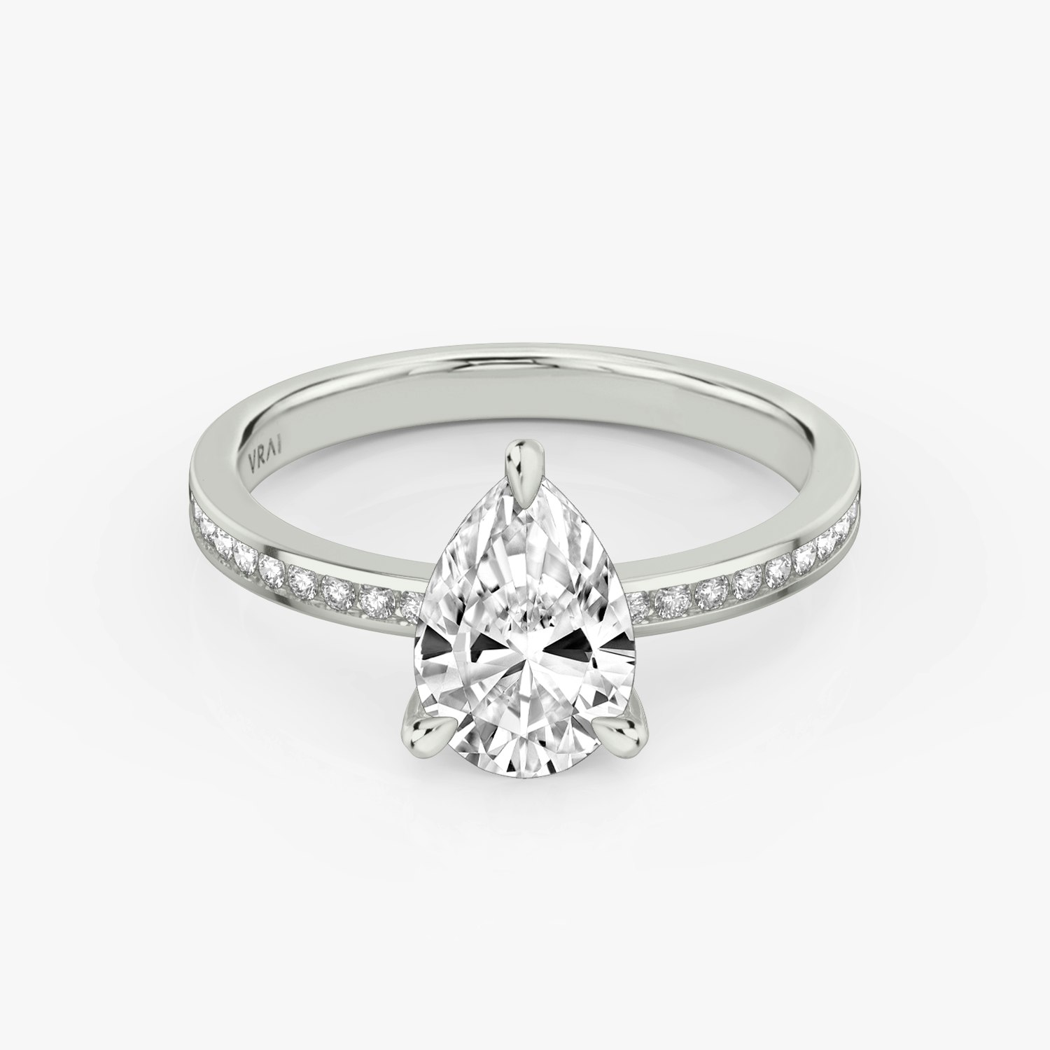 Devotion Pear Engagement Ring | 18k White Gold