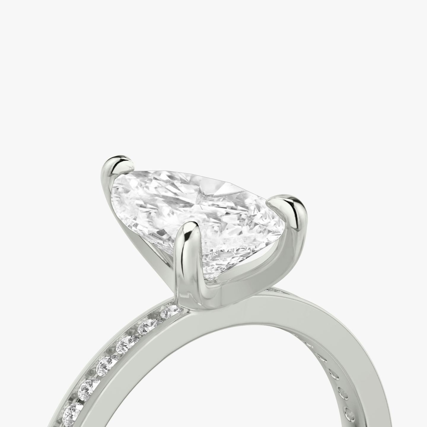 The Devotion | Pear | 18k | 18k White Gold | Band stone shape: Round Brilliant | Band: Original | Diamond orientation: vertical | Carat weight: See full inventory