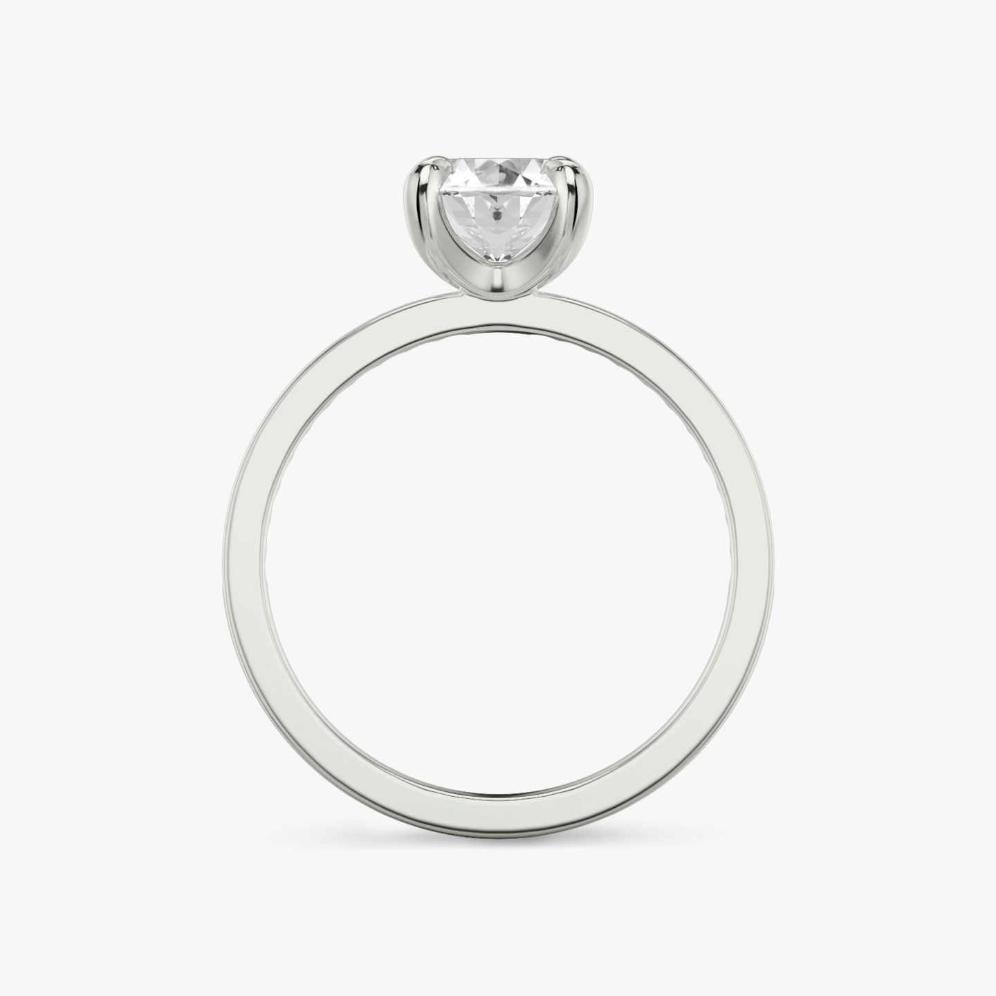 The Devotion | Oval | Platinum | Band: Pavé | Band stone shape: Round Brilliant | Band: Original | Diamond orientation: vertical | Carat weight: See full inventory