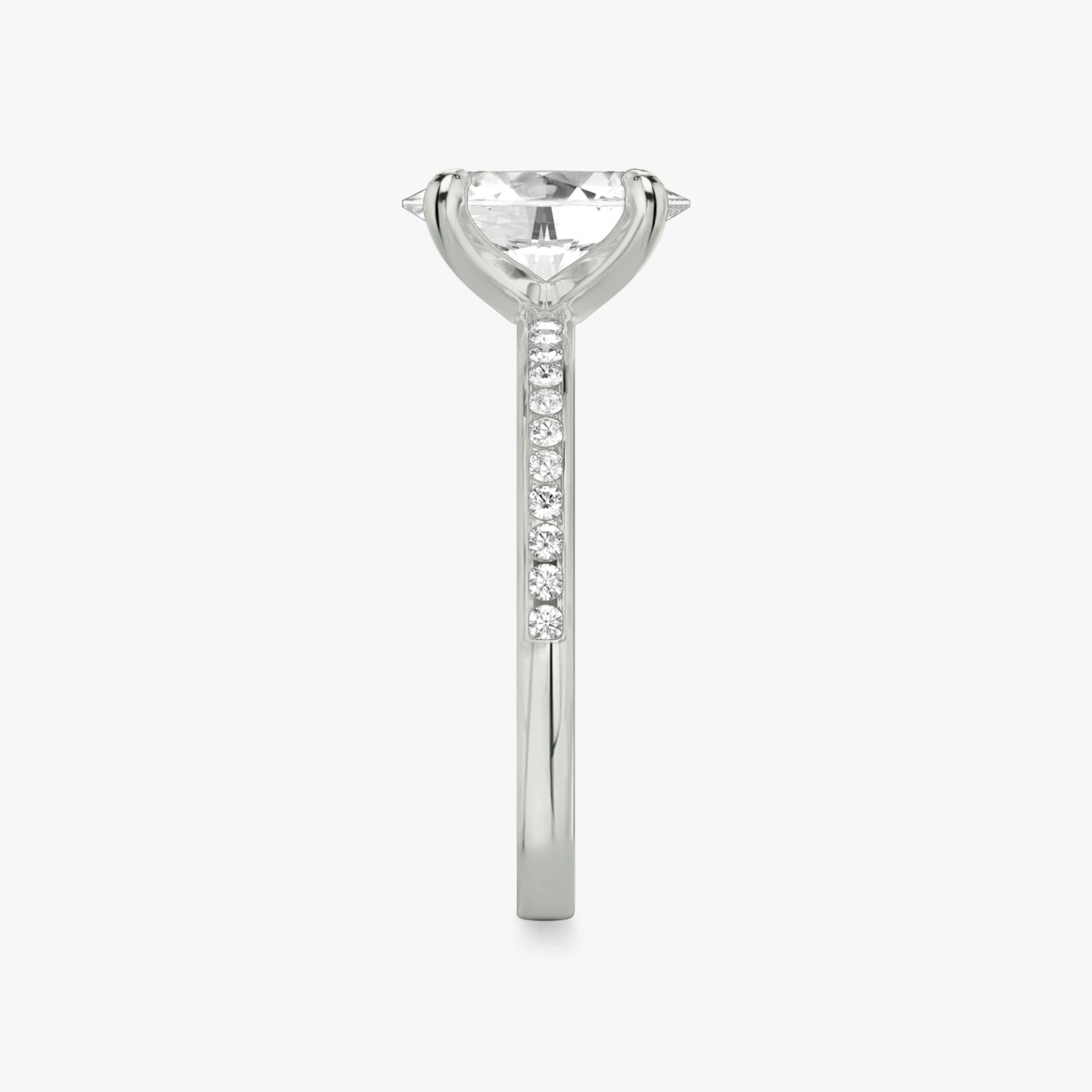The Devotion | Oval | 18k | 18k White Gold | Band: Pavé | Band stone shape: Round Brilliant | Band: Original | Diamond orientation: vertical | Carat weight: See full inventory