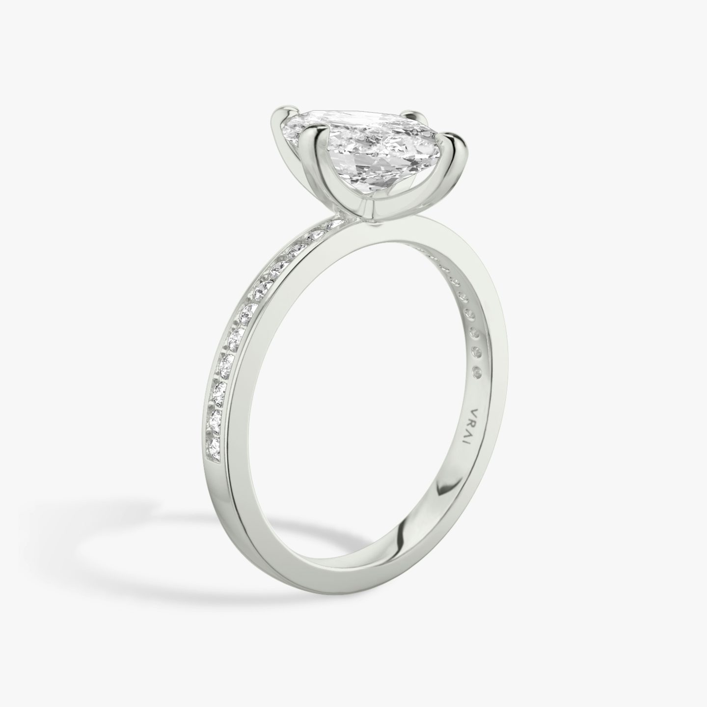 The Devotion | Pavé Marquise | Platinum | Band: Pavé | Band stone shape: Round Brilliant | Band: Original | Diamond orientation: vertical | Carat weight: See full inventory