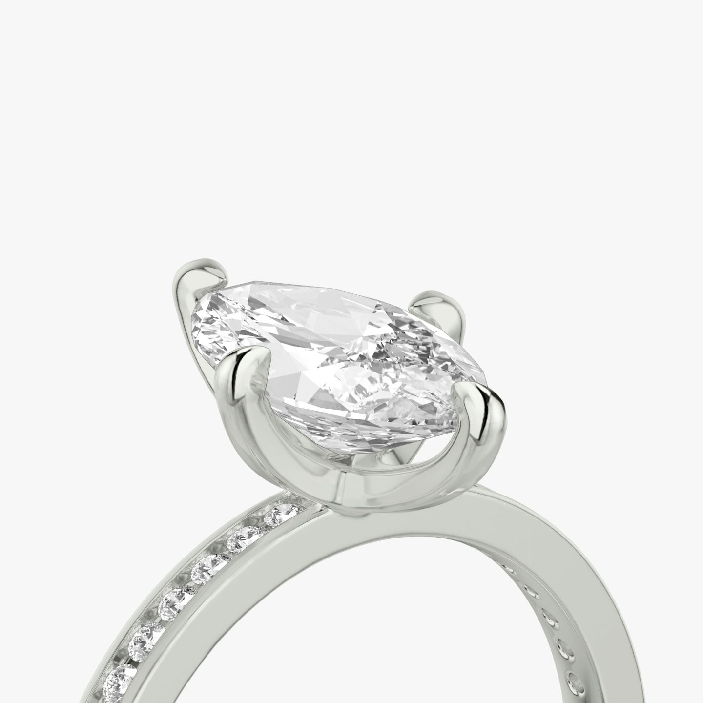 The Devotion | Pavé Marquise | Platinum | Band: Pavé | Band stone shape: Round Brilliant | Band: Original | Diamond orientation: vertical | Carat weight: See full inventory