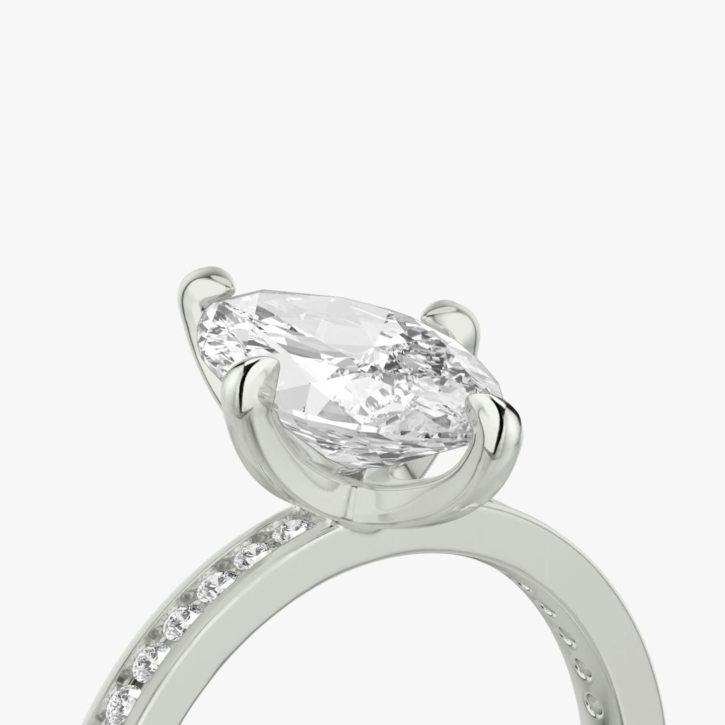 The Devotion | Pavé Marquise | 18k | 18k White Gold | Band stone shape: Round Brilliant | Band: Original | Diamond orientation: vertical | Carat weight: See full inventory