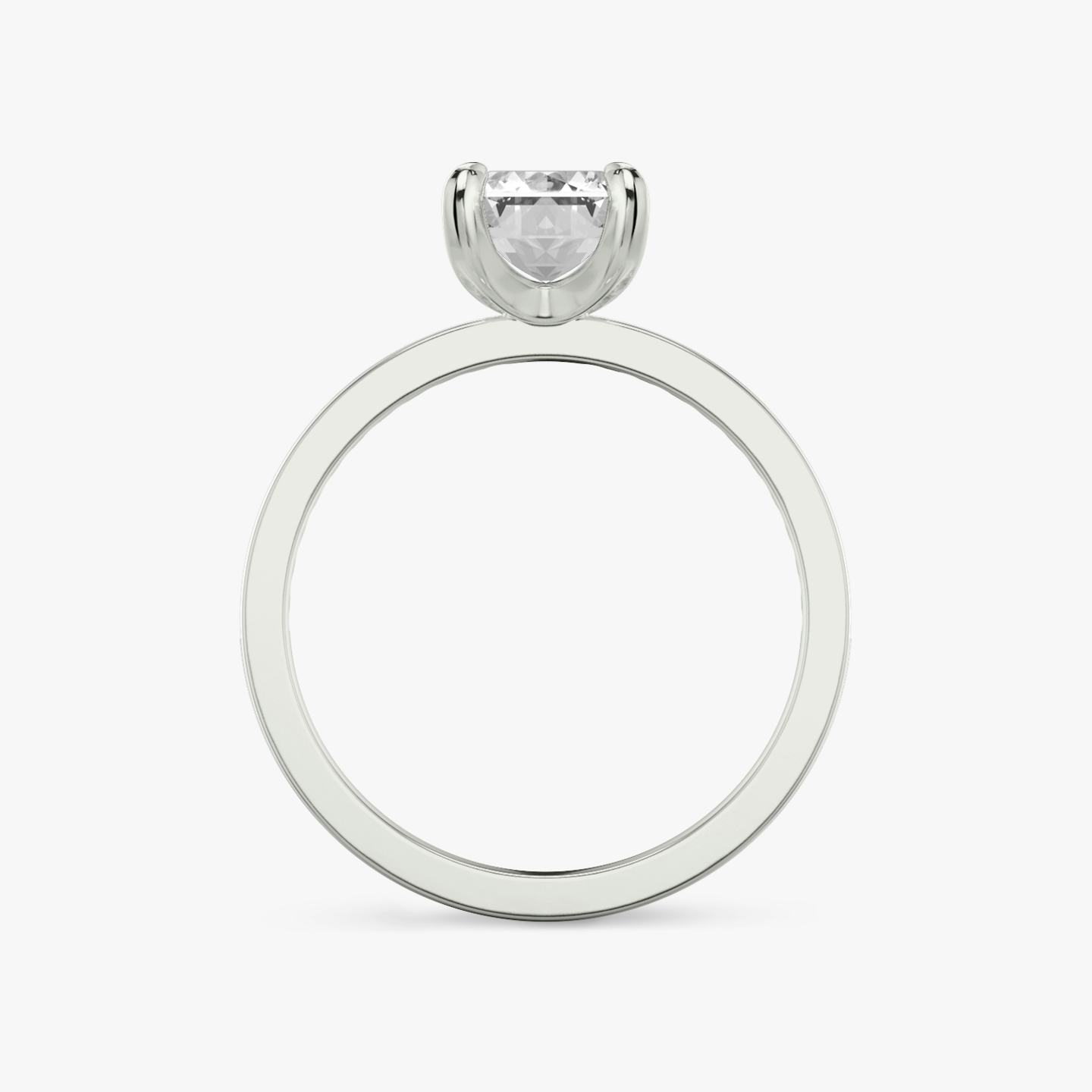 The Devotion | Emerald | Platinum | Band stone shape: Round Brilliant | Band: Original | Diamond orientation: vertical | Carat weight: See full inventory